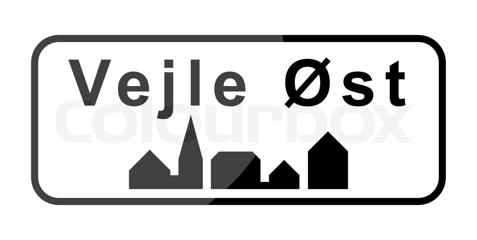 Byskilt Vejle Øst | Stock vektor | Colourbox