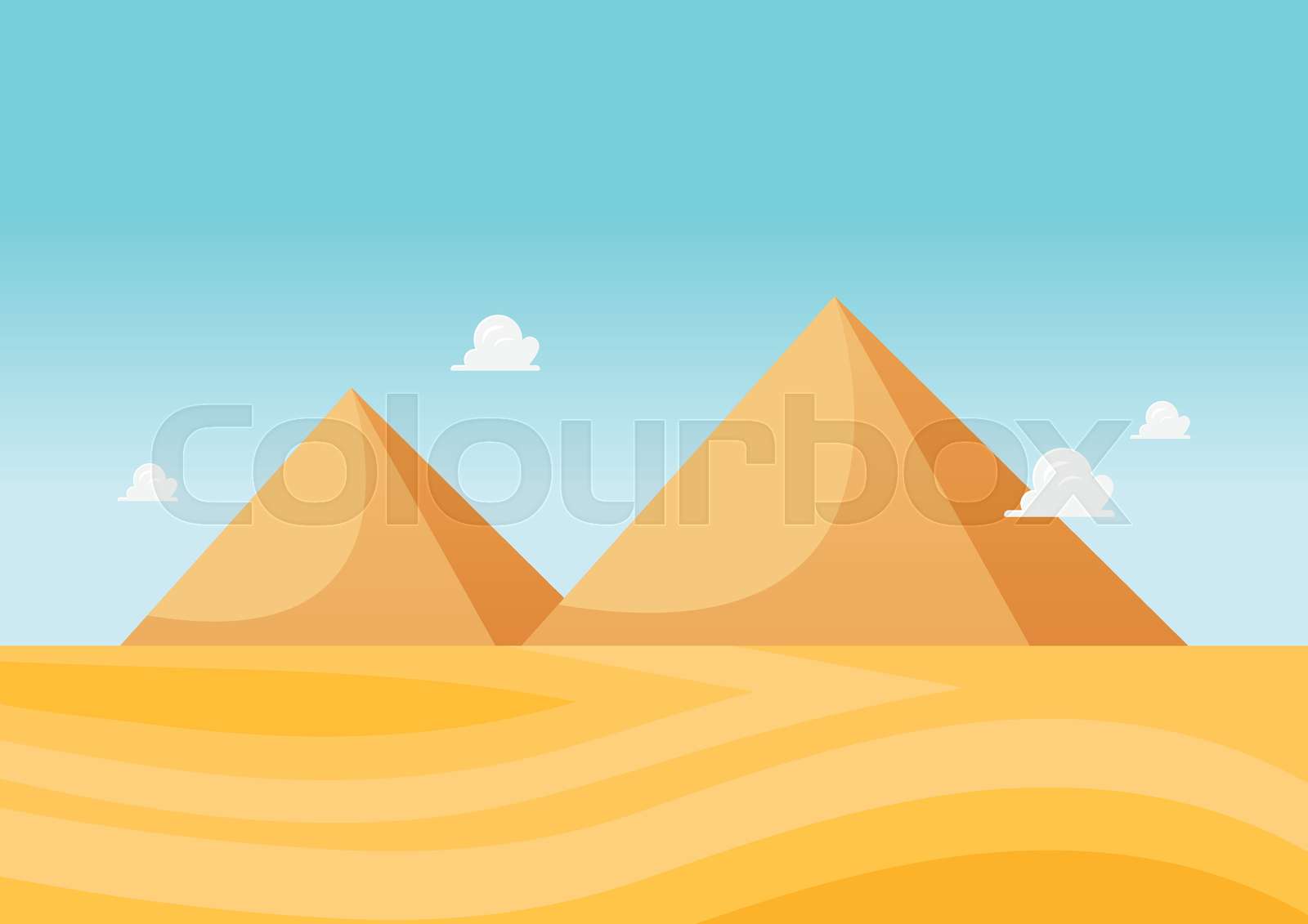 Great pyramids in the desert stock vector colourbox