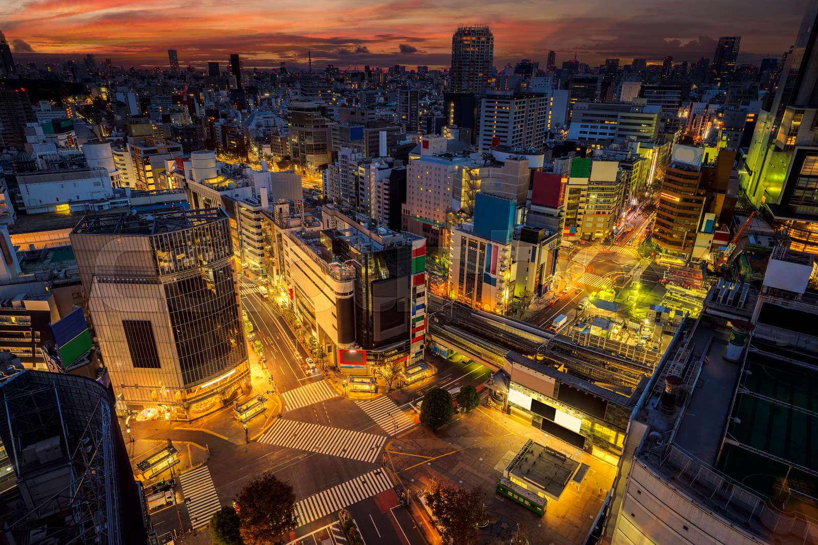 Intersection at Shibuya Station and walking street in Tokyo | Stock ...