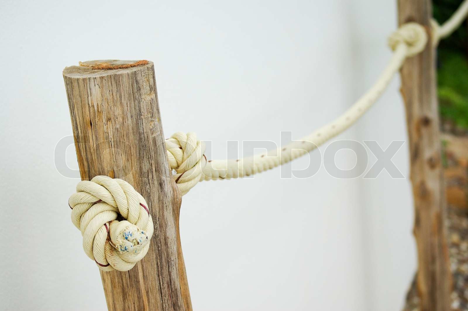 rope with wood pillar | Stock image | Colourbox