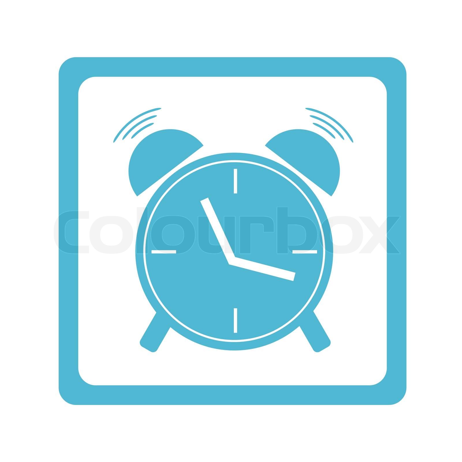 Alarm clock sign in blue Stock vector Colourbox