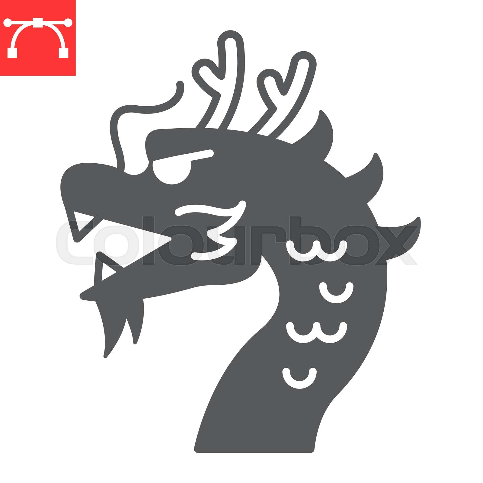 Chinese Dragon Glyph Icon Stock Vector Colourbox