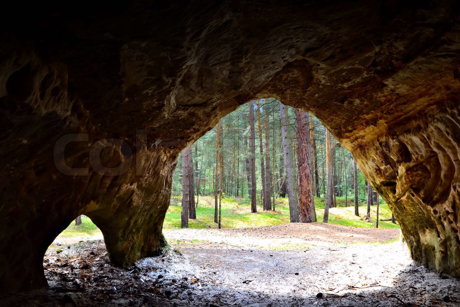 in a cave in the Harz National Park Stock image Colourbox