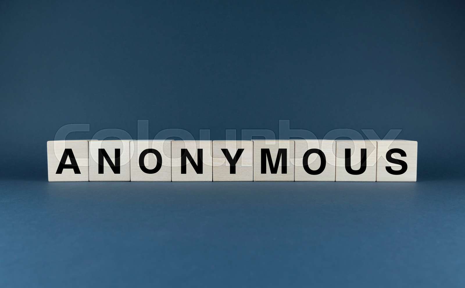 Anonymous. Cubes form the word Anonymous | Stock image | Colourbox
