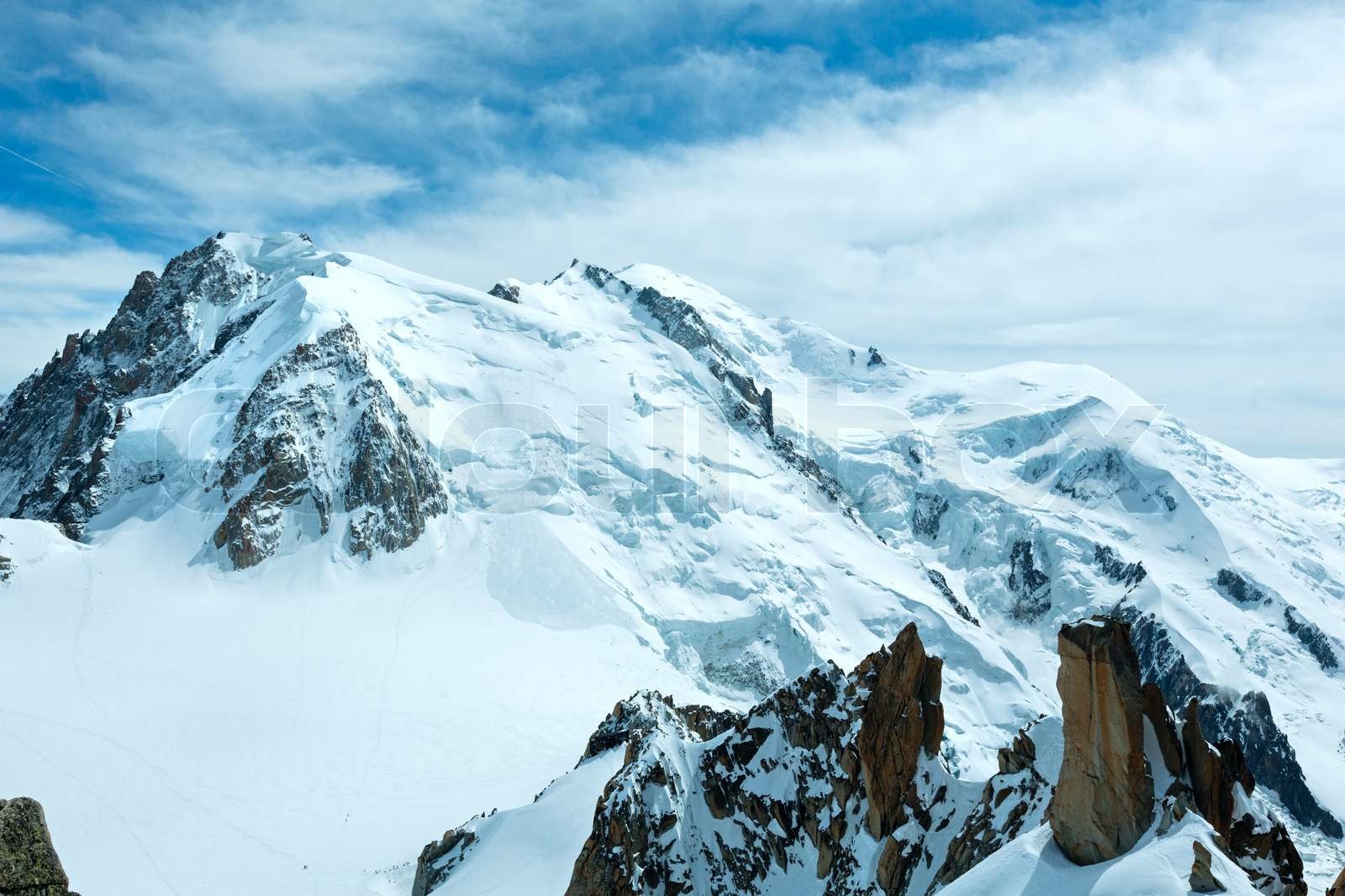 Mont Blanc Massiv Blick vom Aiguille du Midi Mount, Französisch Stock
