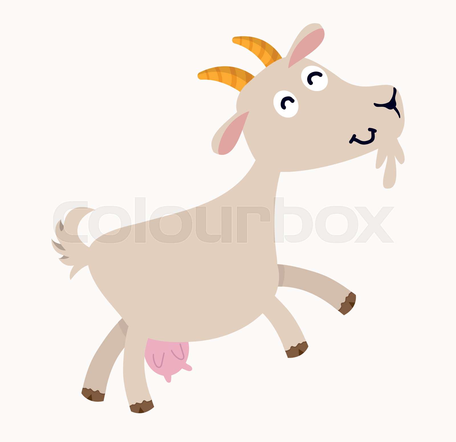 Happy Cartoon Goat character vector | Stock vector | Colourbox