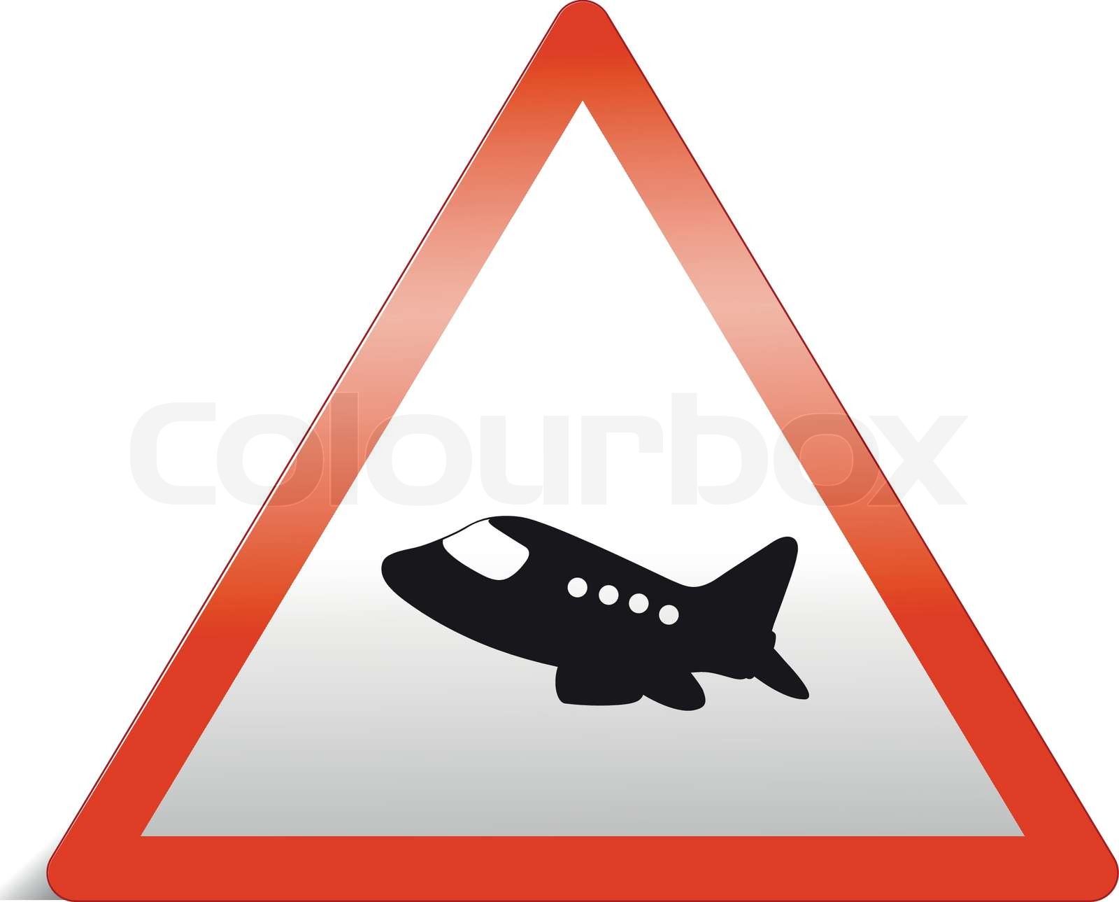 En trafik tegn på flyvemaskine | Stock vektor | Colourbox