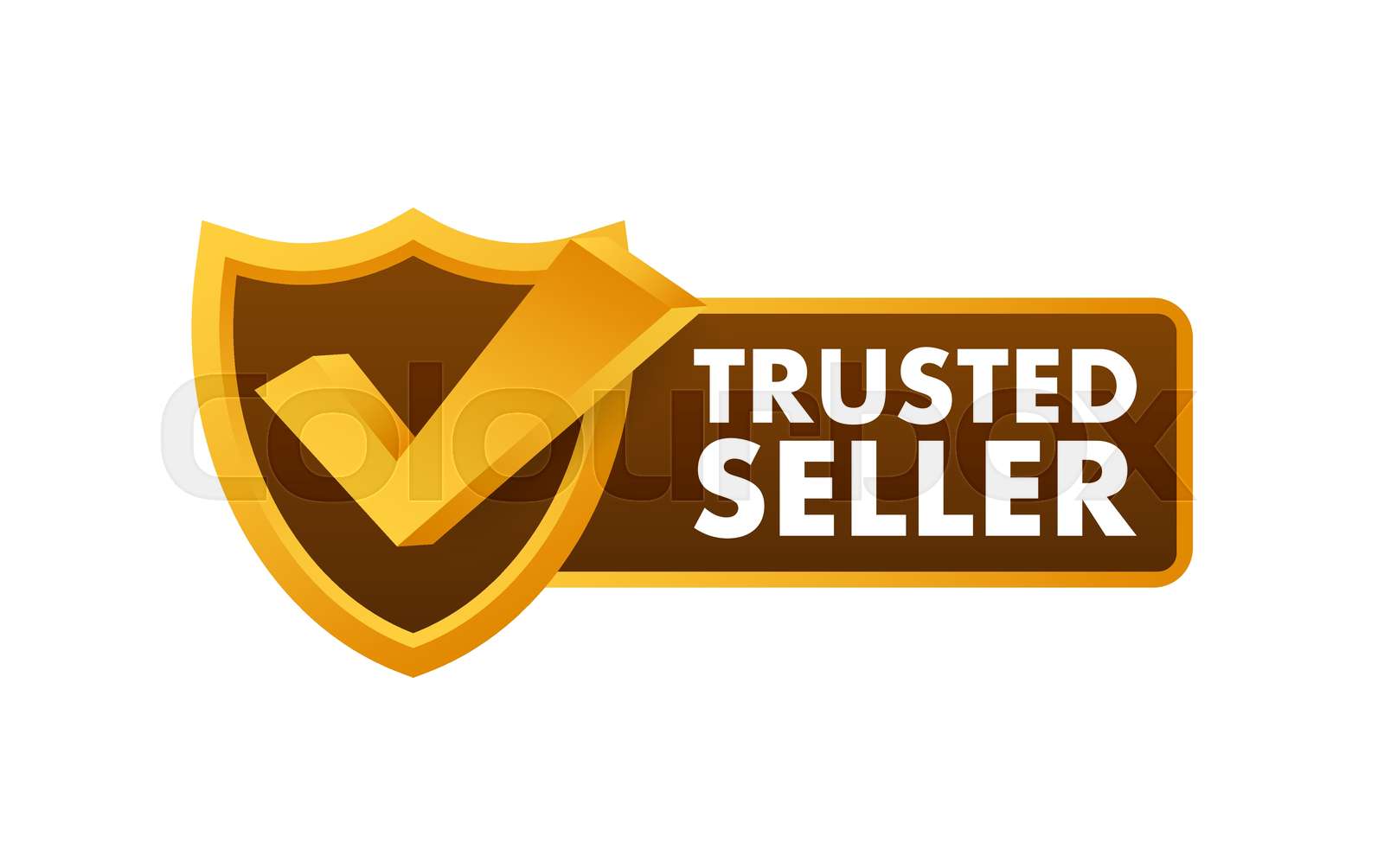 Trusted seller label. Marketplace is trustworthy. Vector stock
