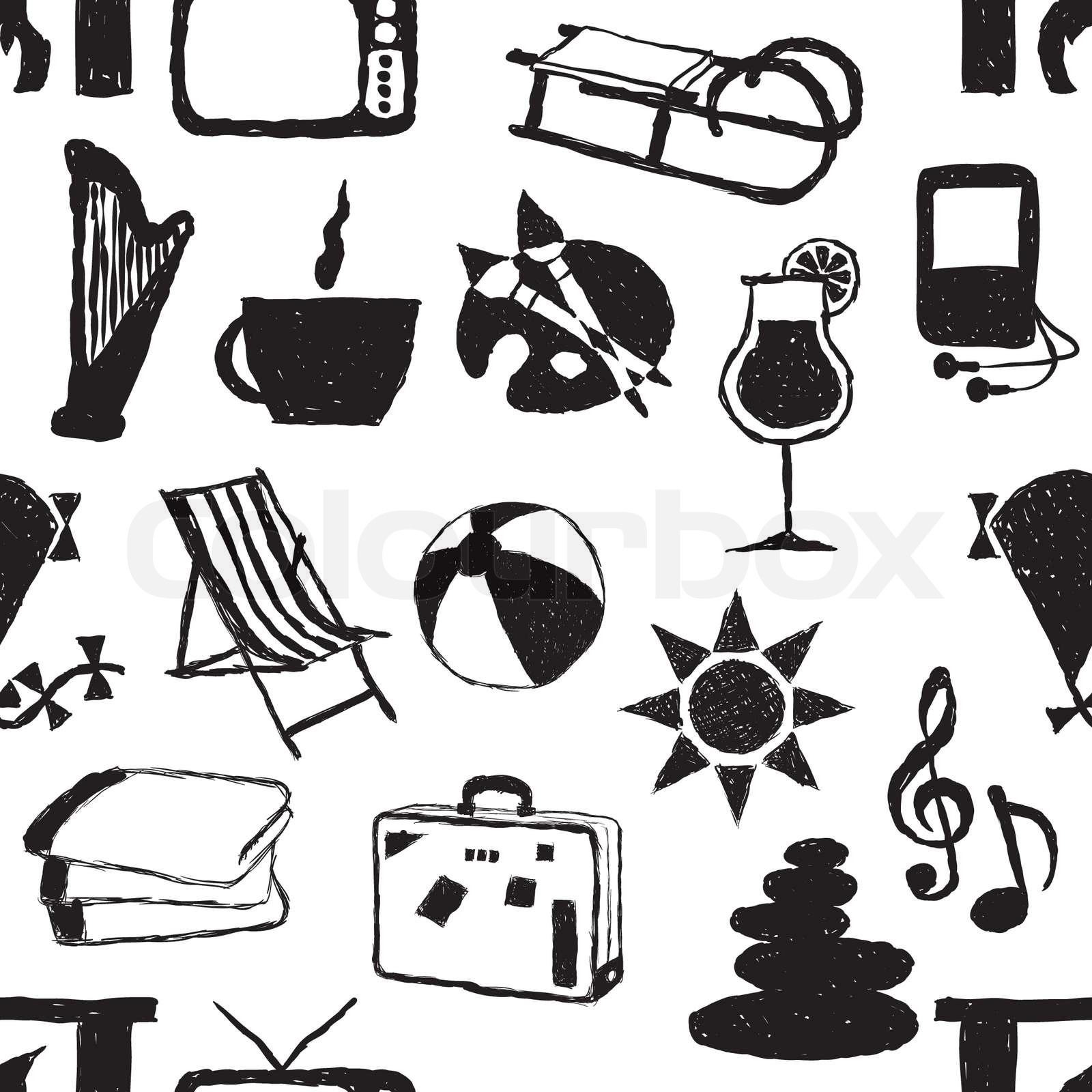 doodle seamless entspannen Muster | Stock-Vektor | Colourbox