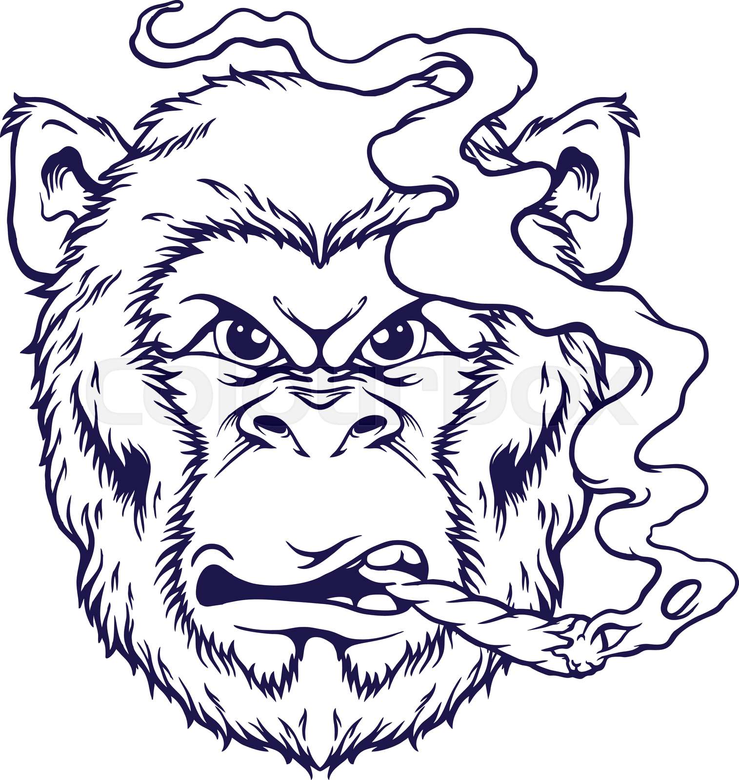 Monkey Stoner Cannabis Outline | Stock vector | Colourbox