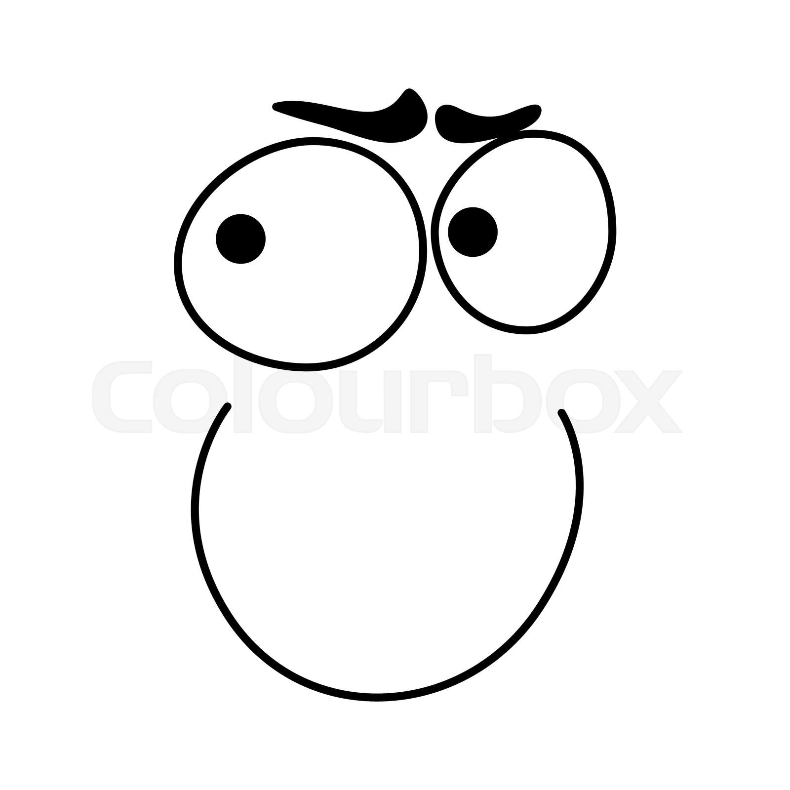 Malicious smile emoticon emoji cartoon face | Stock vector | Colourbox