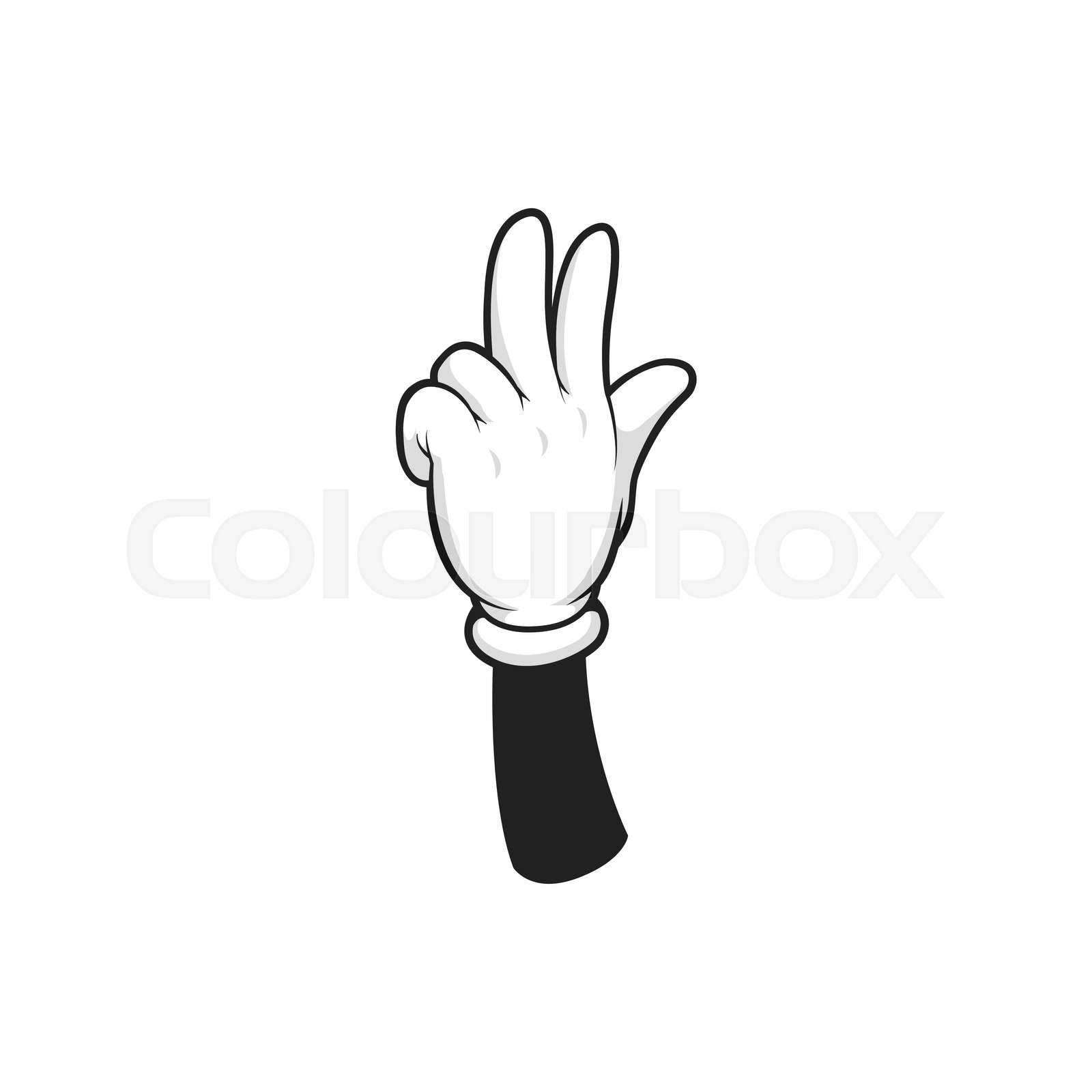 Three fingers hand sign count gesture peace symbol | Stock vector
