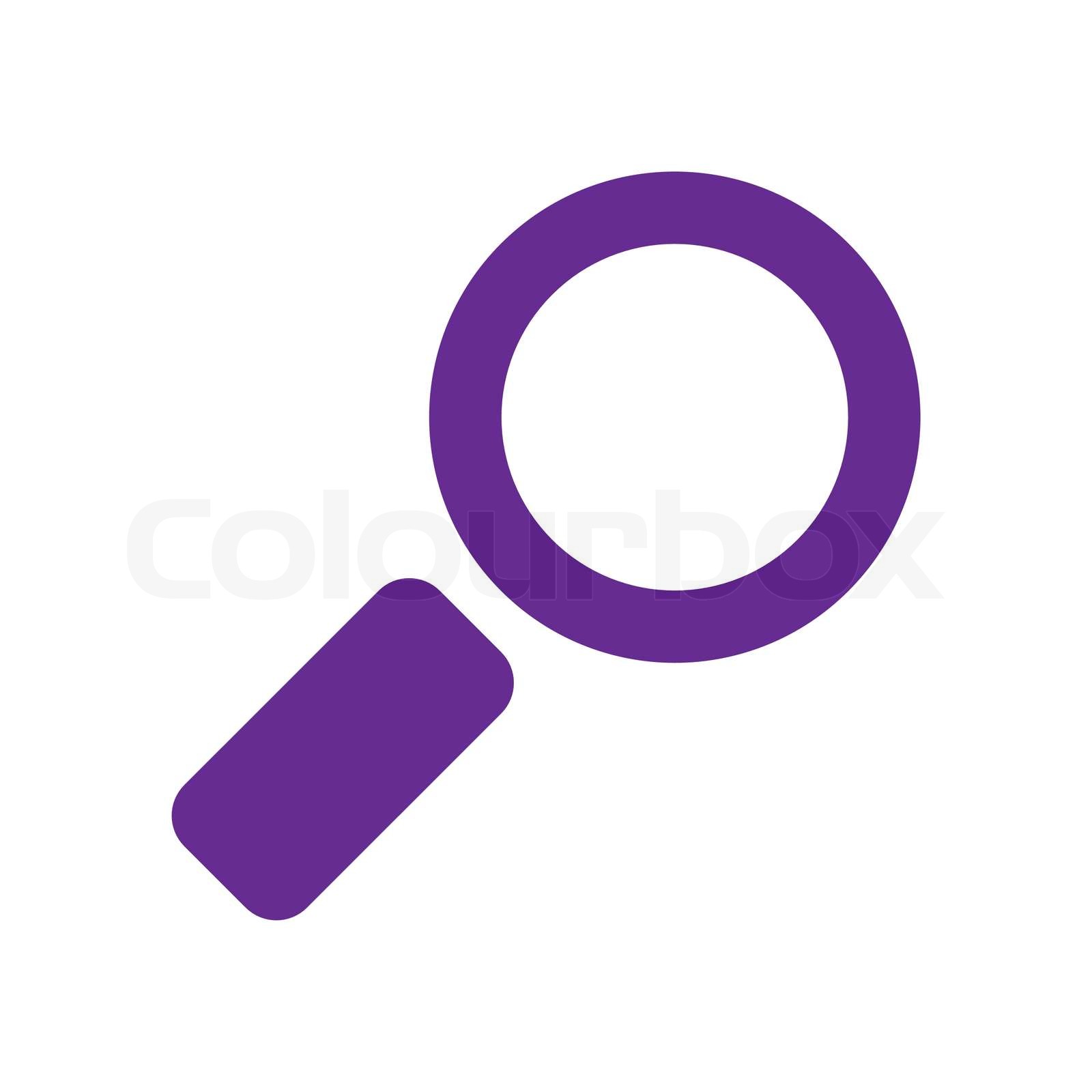 Icon magnifying glass purple Stock vector Colourbox