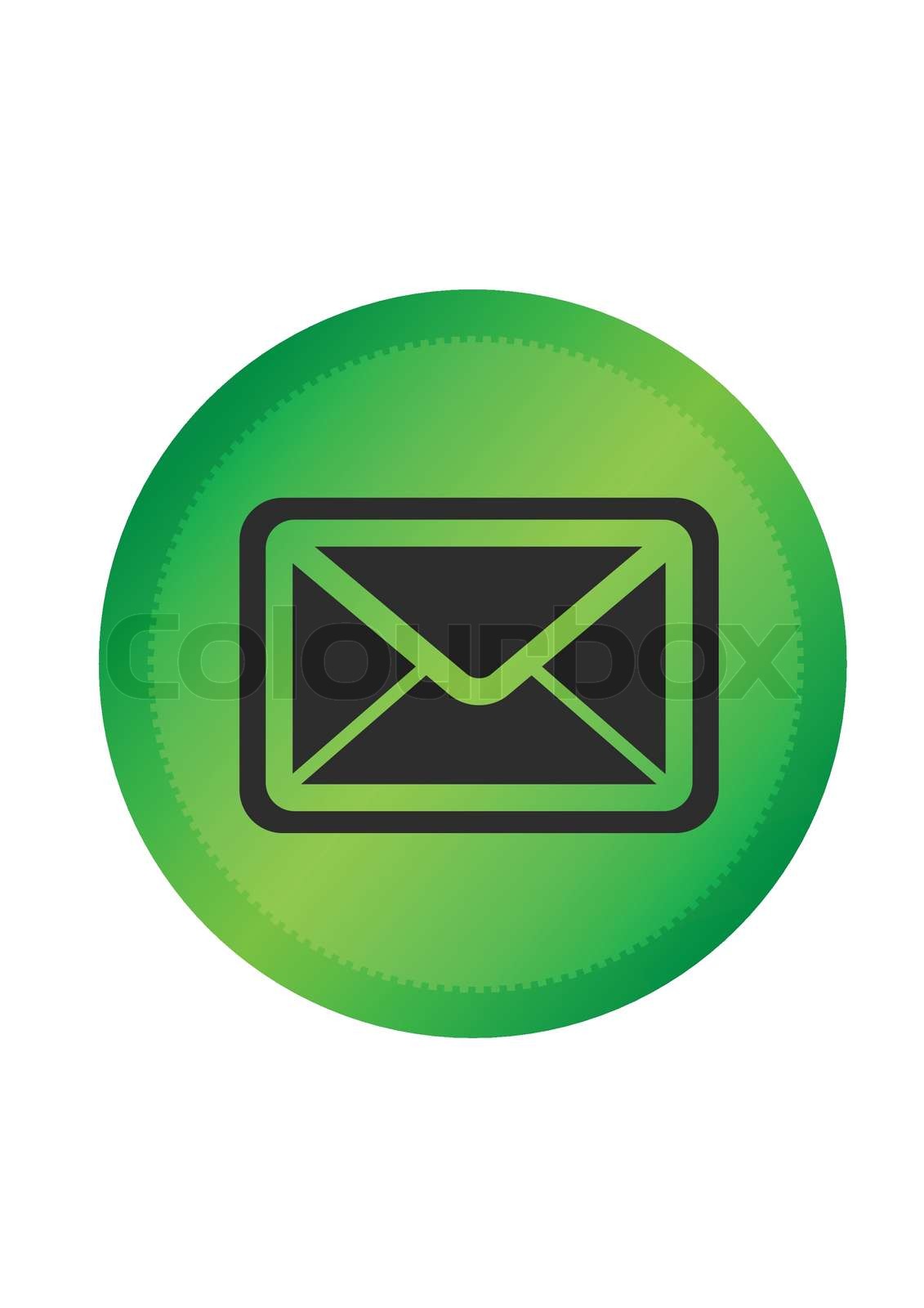 Mail button in glossy green | Stock vector | Colourbox