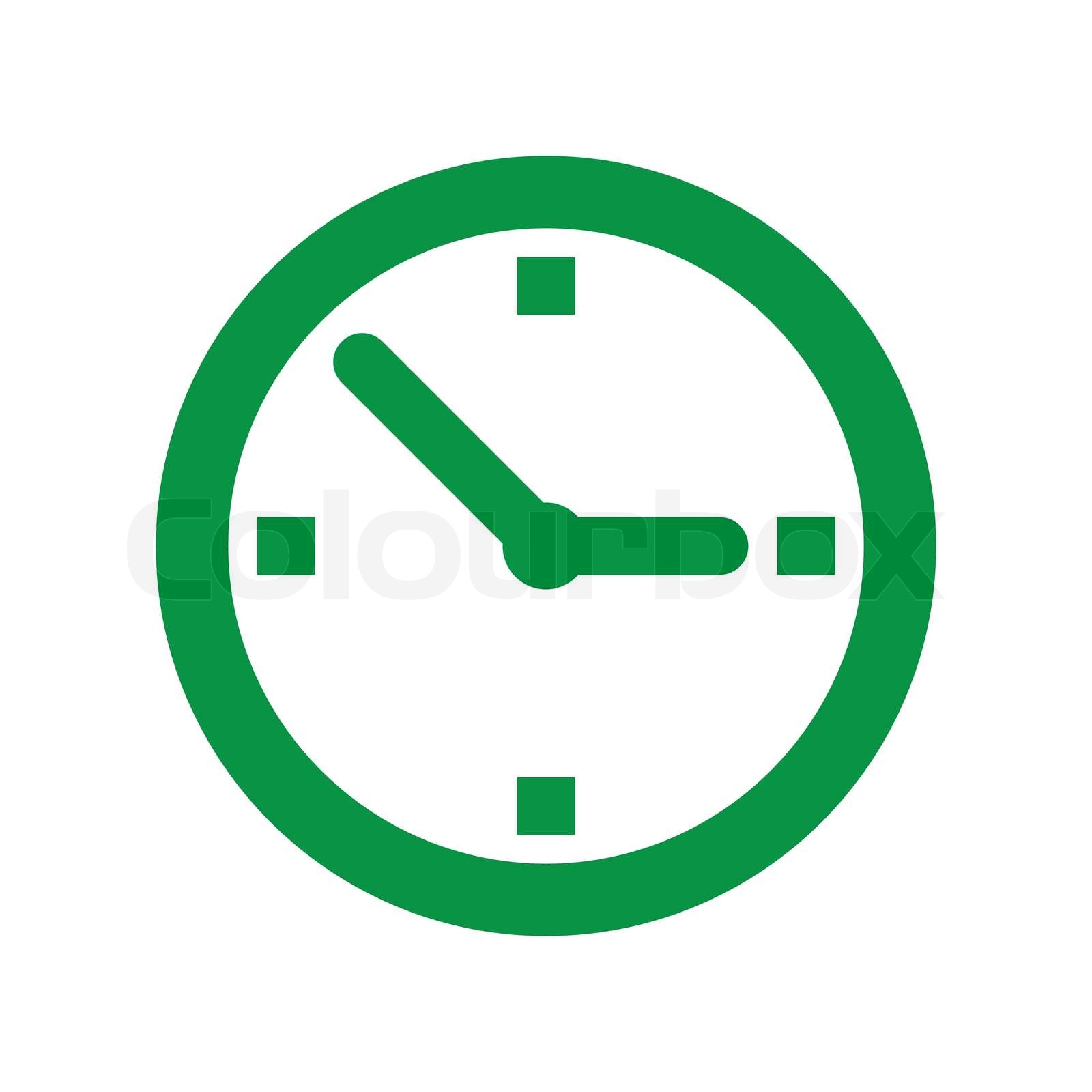 Icon clock green Stock vector Colourbox