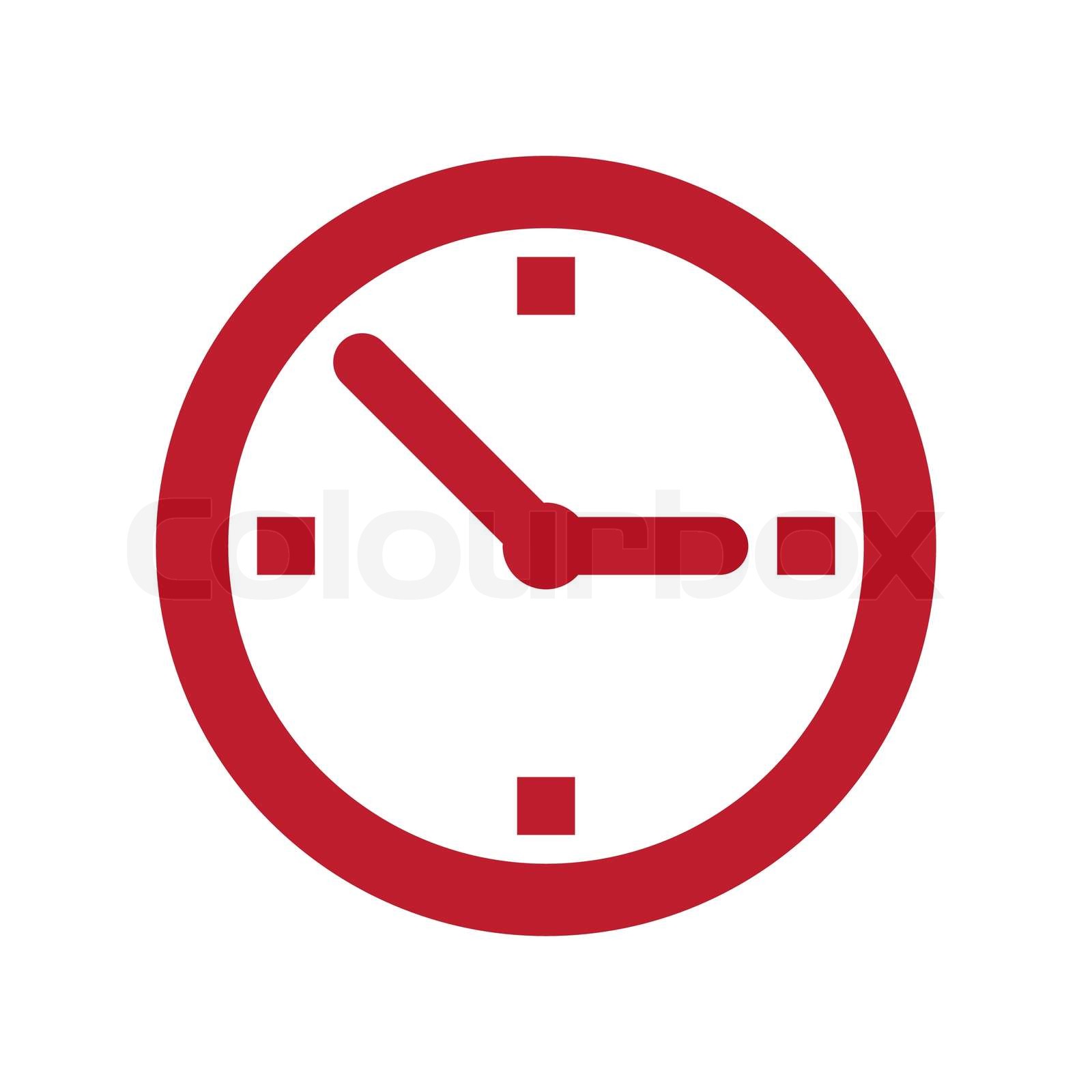 Icon clock red Stock vector Colourbox