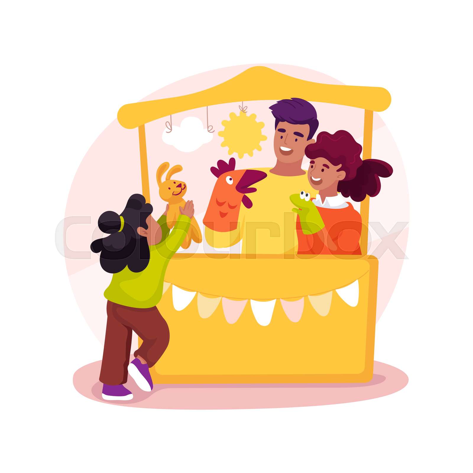Puppet theatre isolated cartoon vector illustration. | Stock vector ...