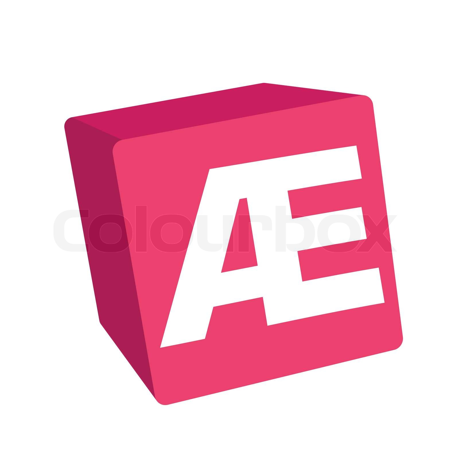 Pink alphabet with letter Æ | Stock vector | Colourbox