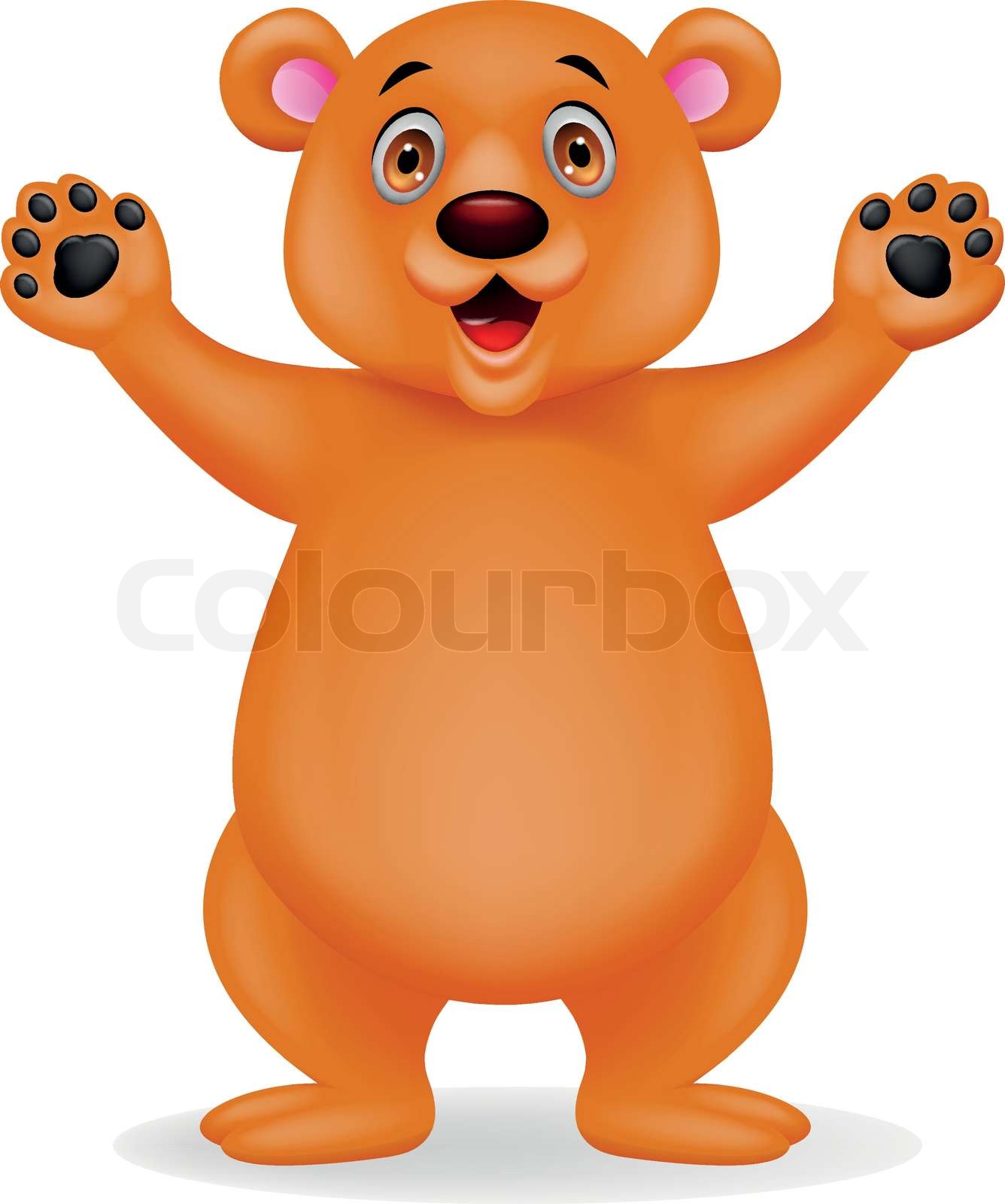Happy bear cartoon waving hand | Stock vector | Colourbox