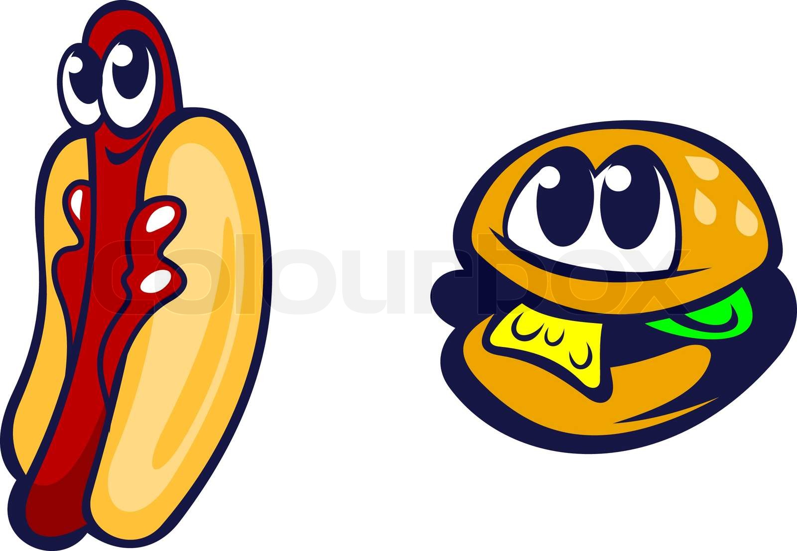 Hamburger and hot dog | Stock vector | Colourbox