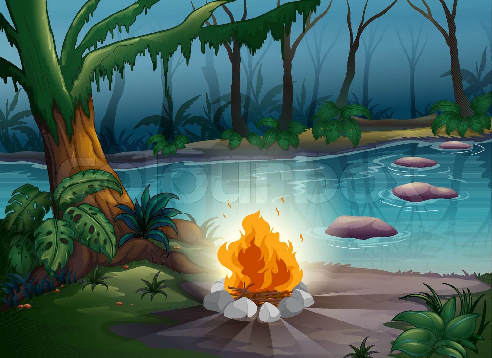 A camp fire | Stock vector | Colourbox