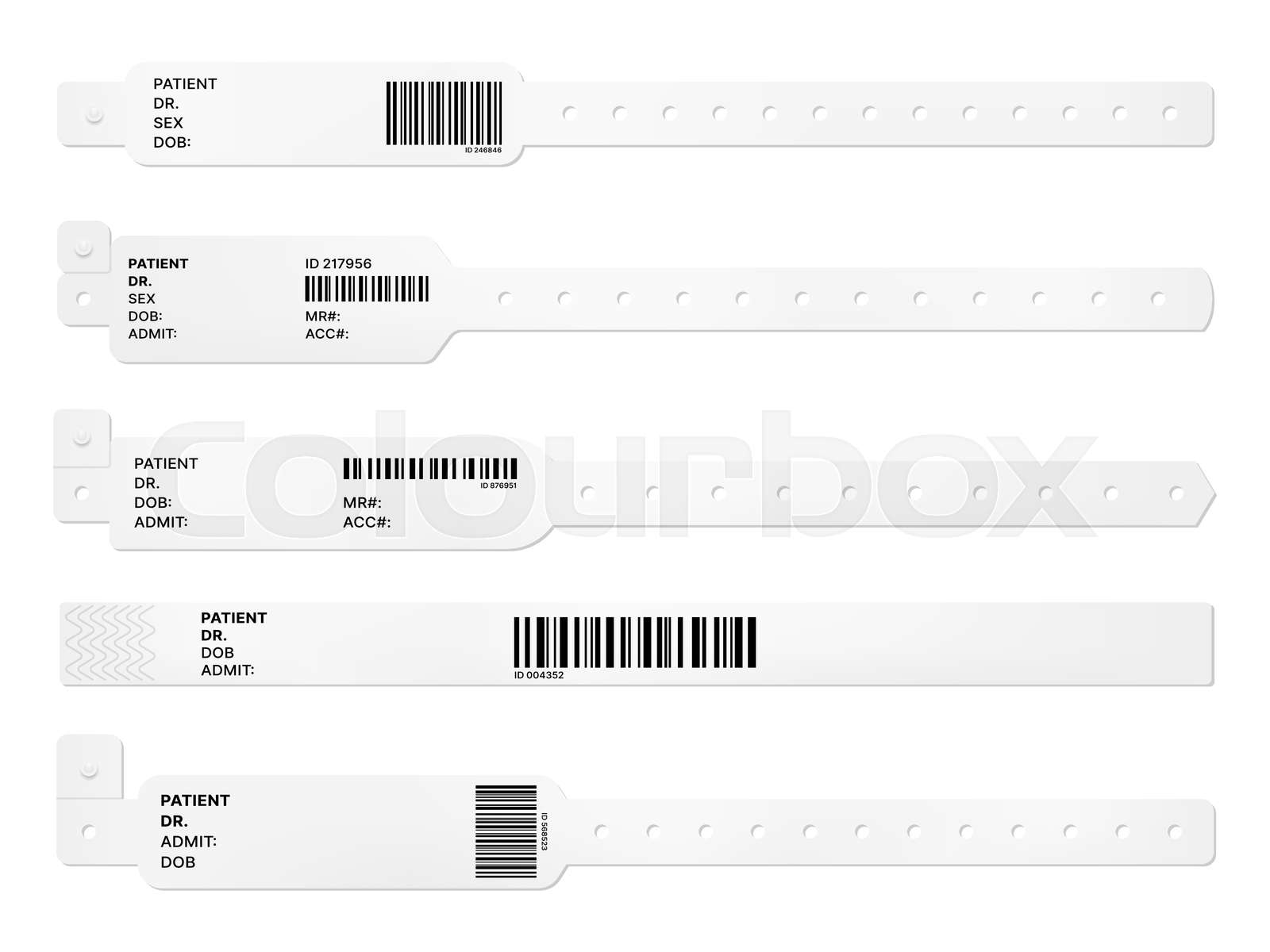 Medical hospital wristband or bracelet mockup | Stock vector | Colourbox