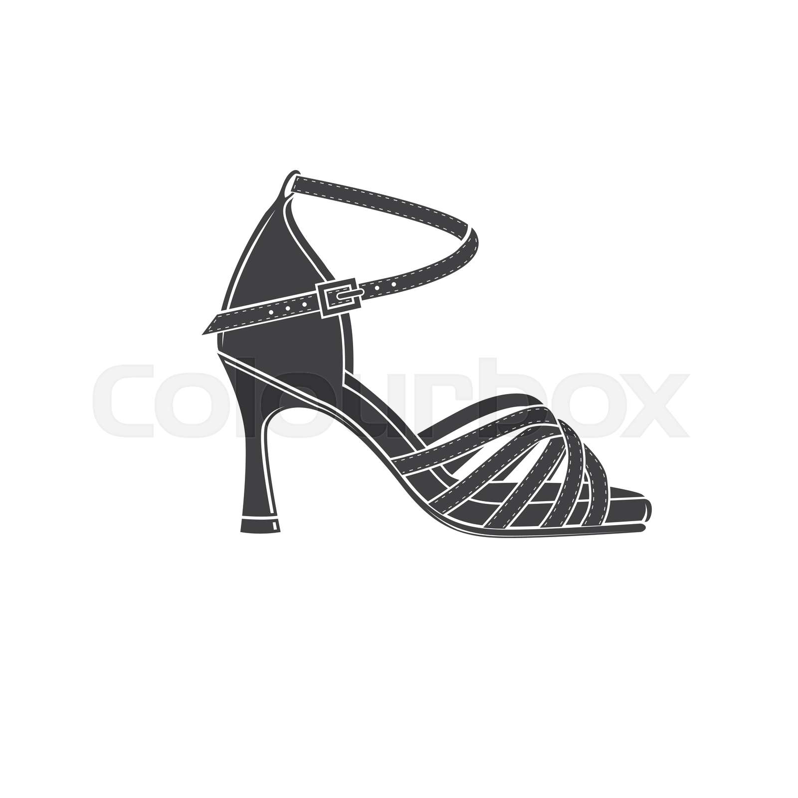 Ballroom dance shoes icon silhouette. Vector illustration. Shoes for