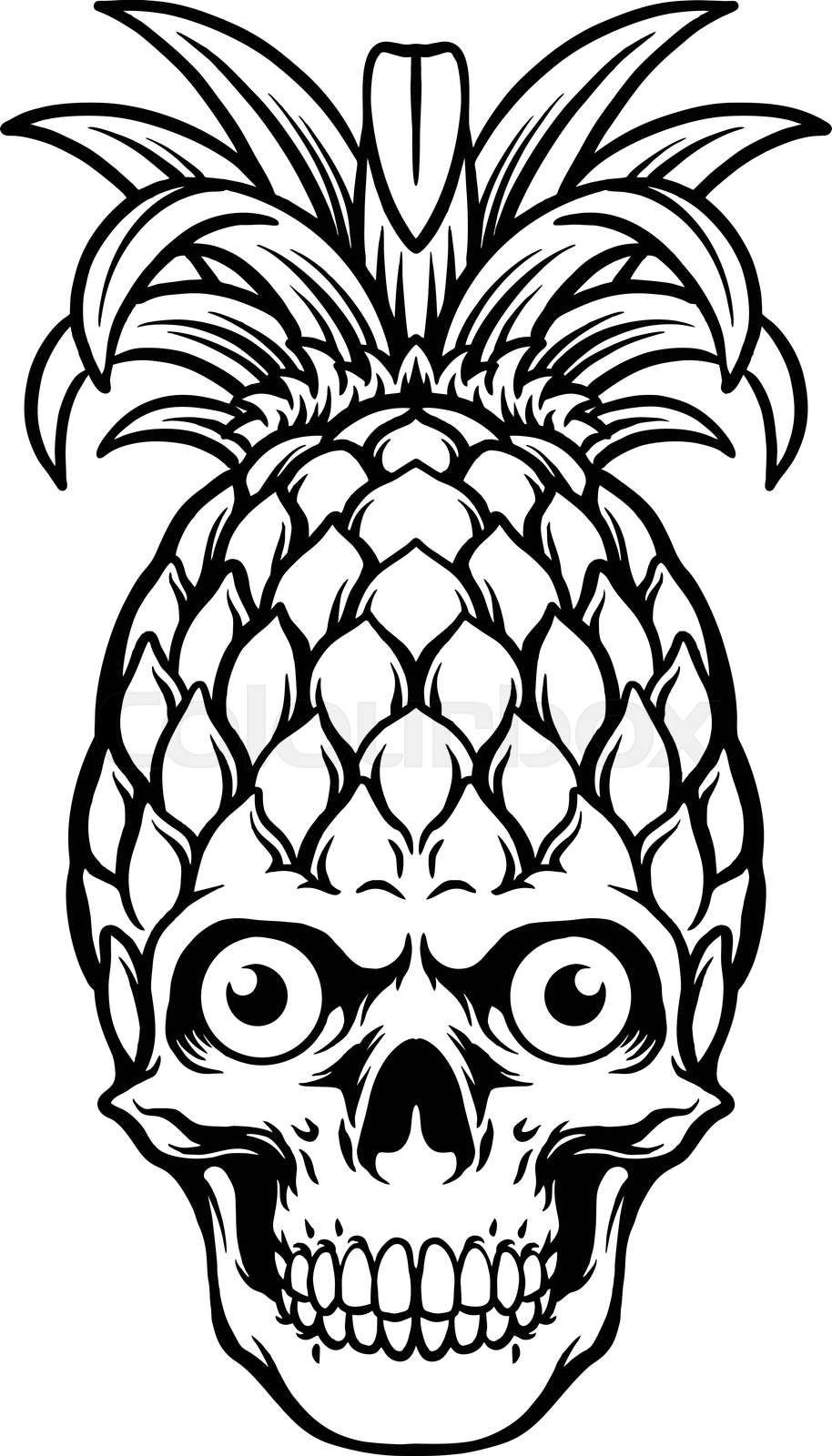 Cute Pineapple Skull Outline Clipart Stock Vector Colourbox cute-pineapple-skull-outline-clipart-stock-vector-colourbox