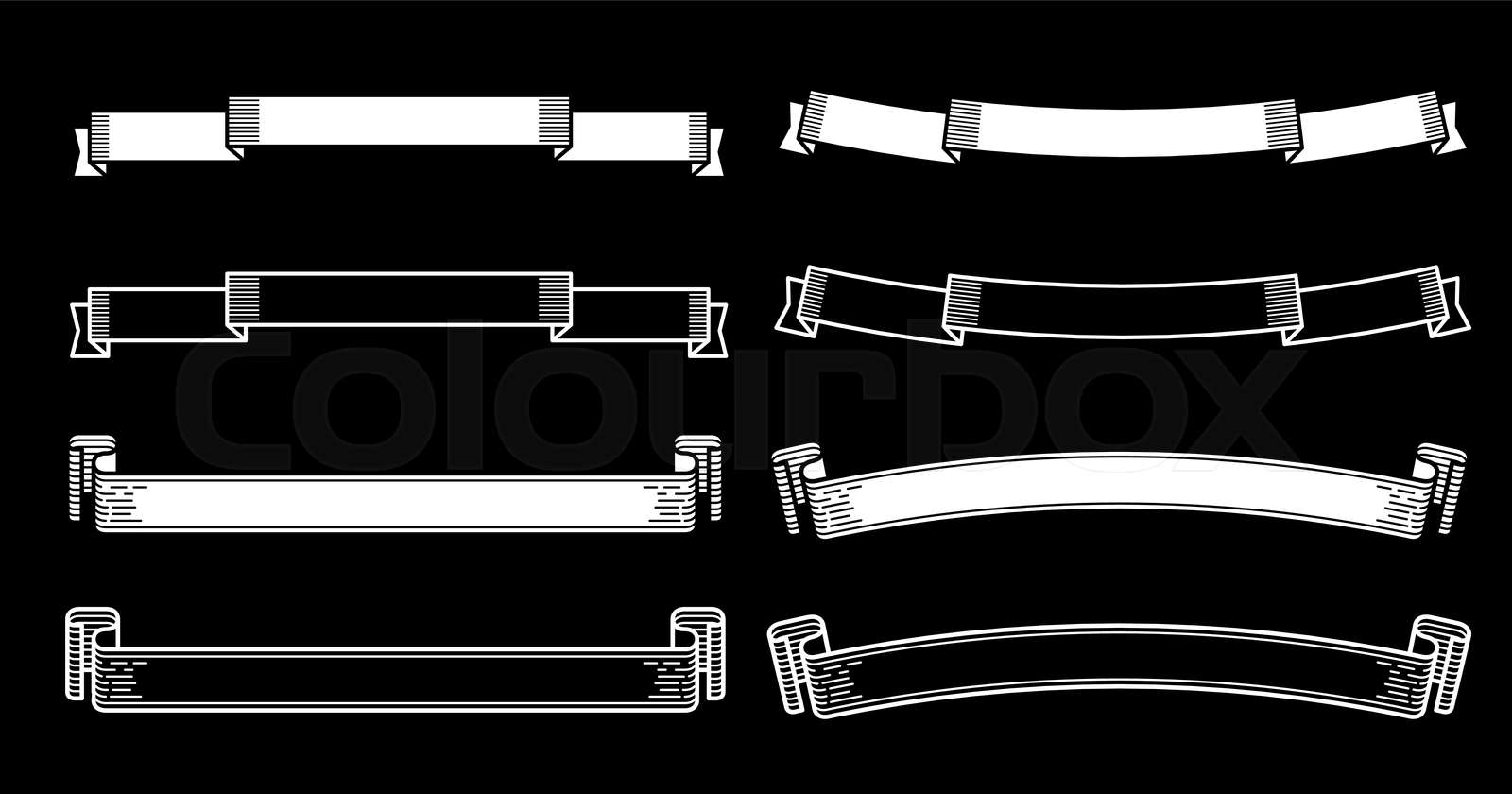 A retro design horizontal label set. | Stock vector | Colourbox