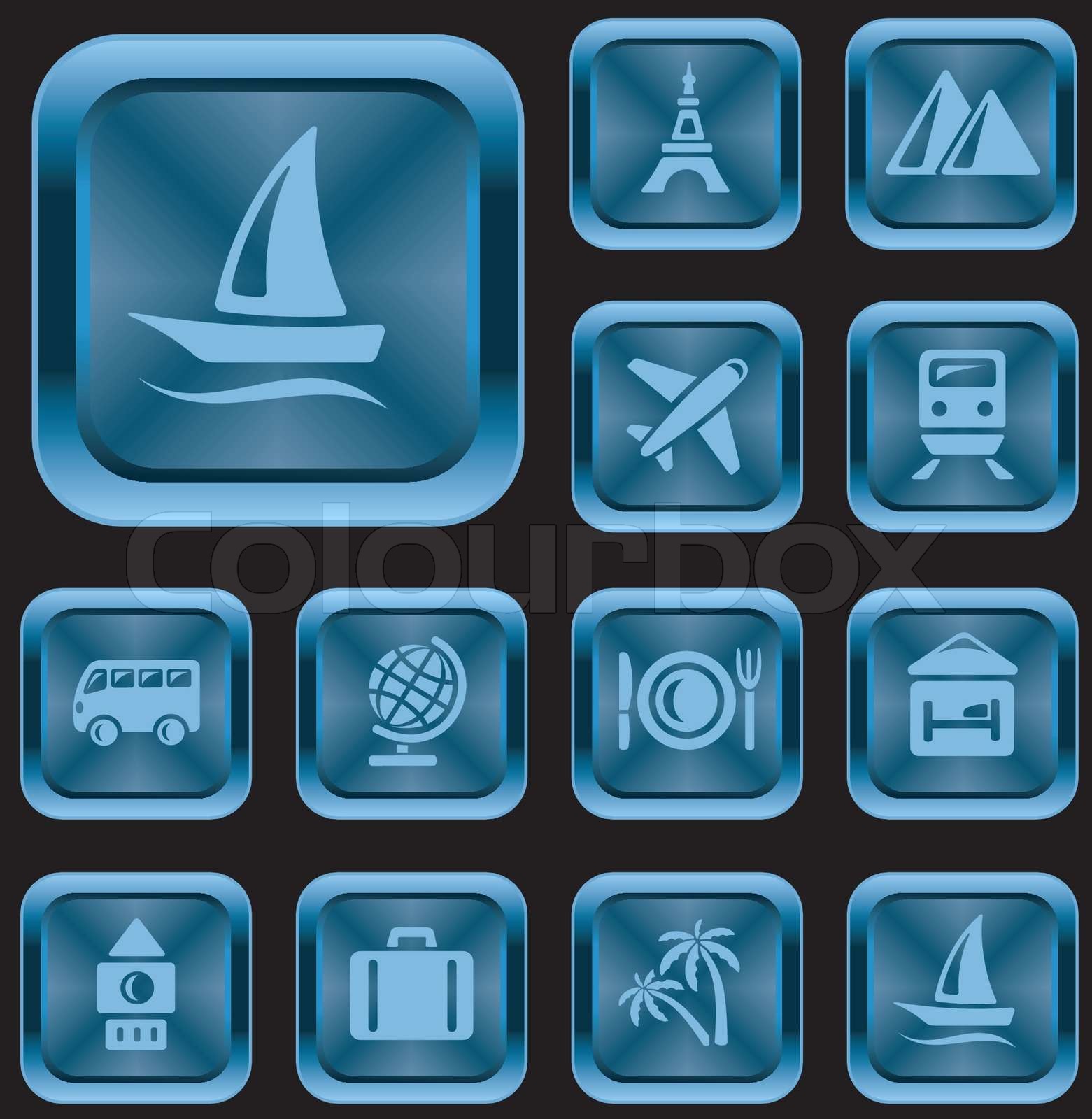Travel button set | Stock vector | Colourbox