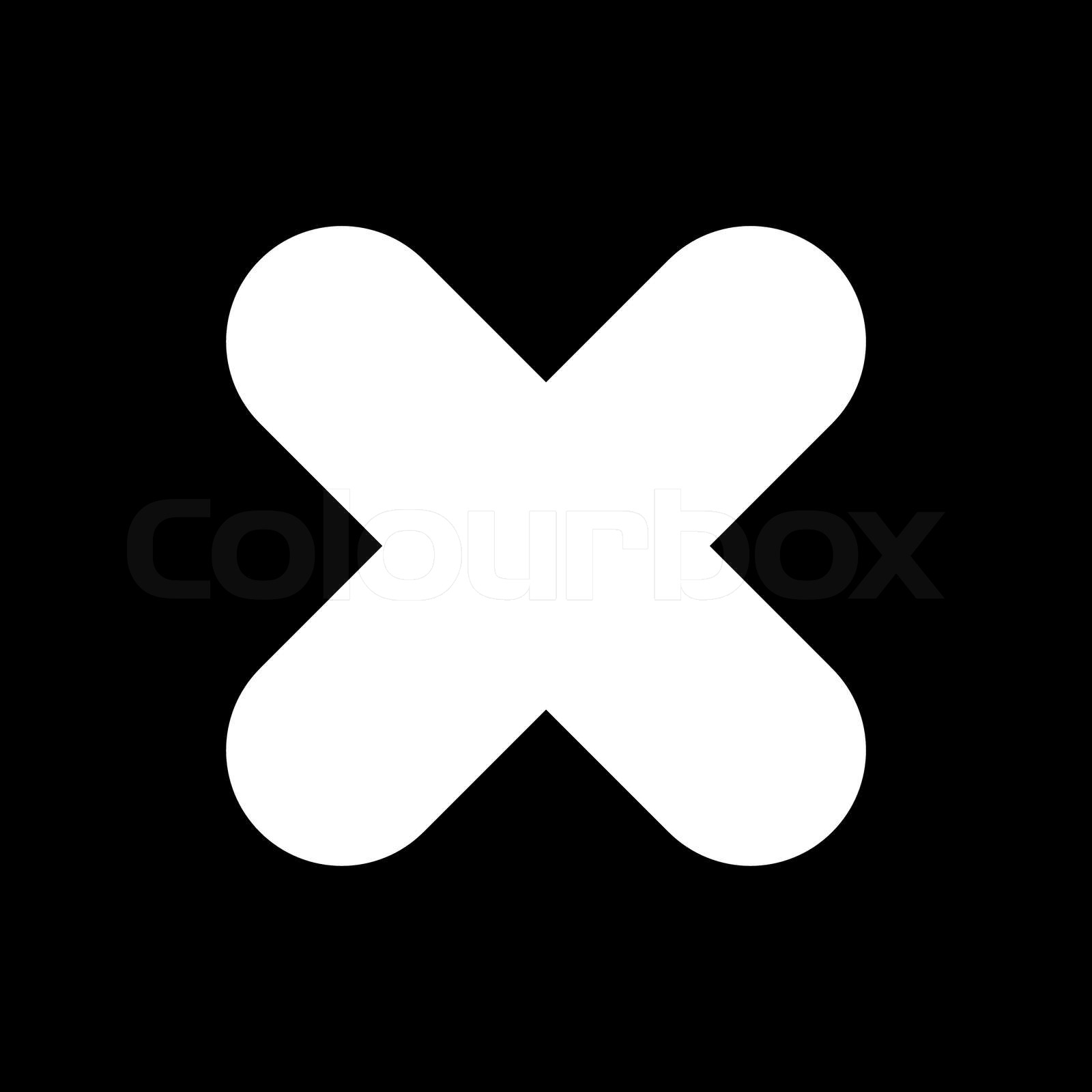 Icon Cancel Black White Stock Vector Colourbox