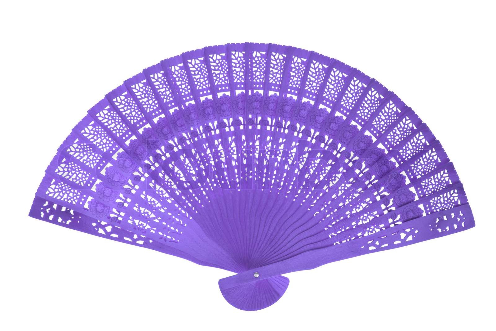 Wooden blue fan | Stock image | Colourbox