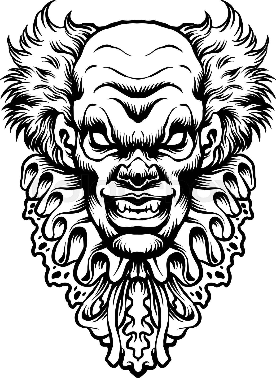 Scary Clown Silhouette Clipart | Stock vector | Colourbox
