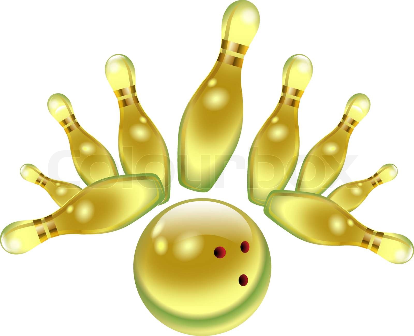 GOLD BOWLING Stock vector Colourbox