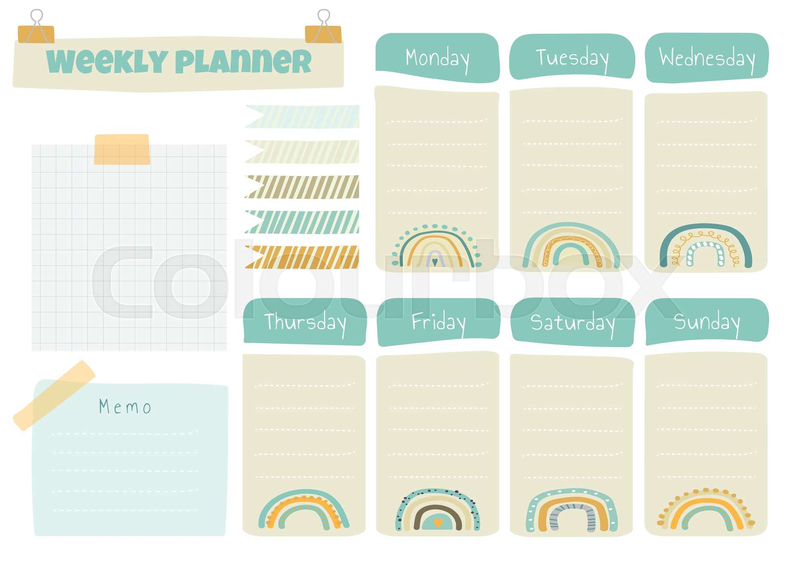 kalender, planner, tidsplan | Stock vektor | Colourbox