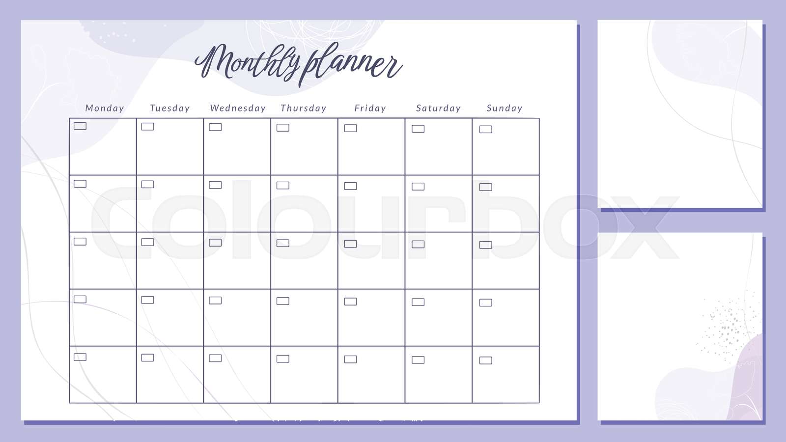 Printable planner template Stock vector Colourbox