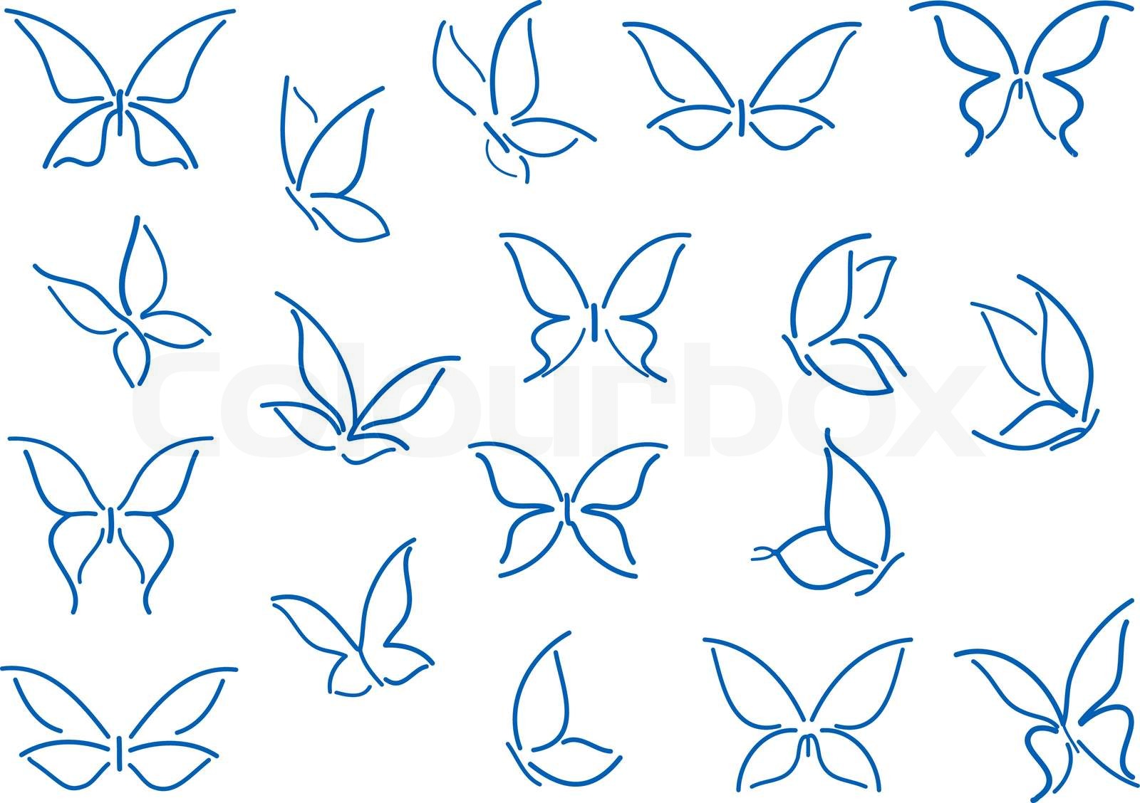  Foto zu Set Schmetterling Silhouetten 