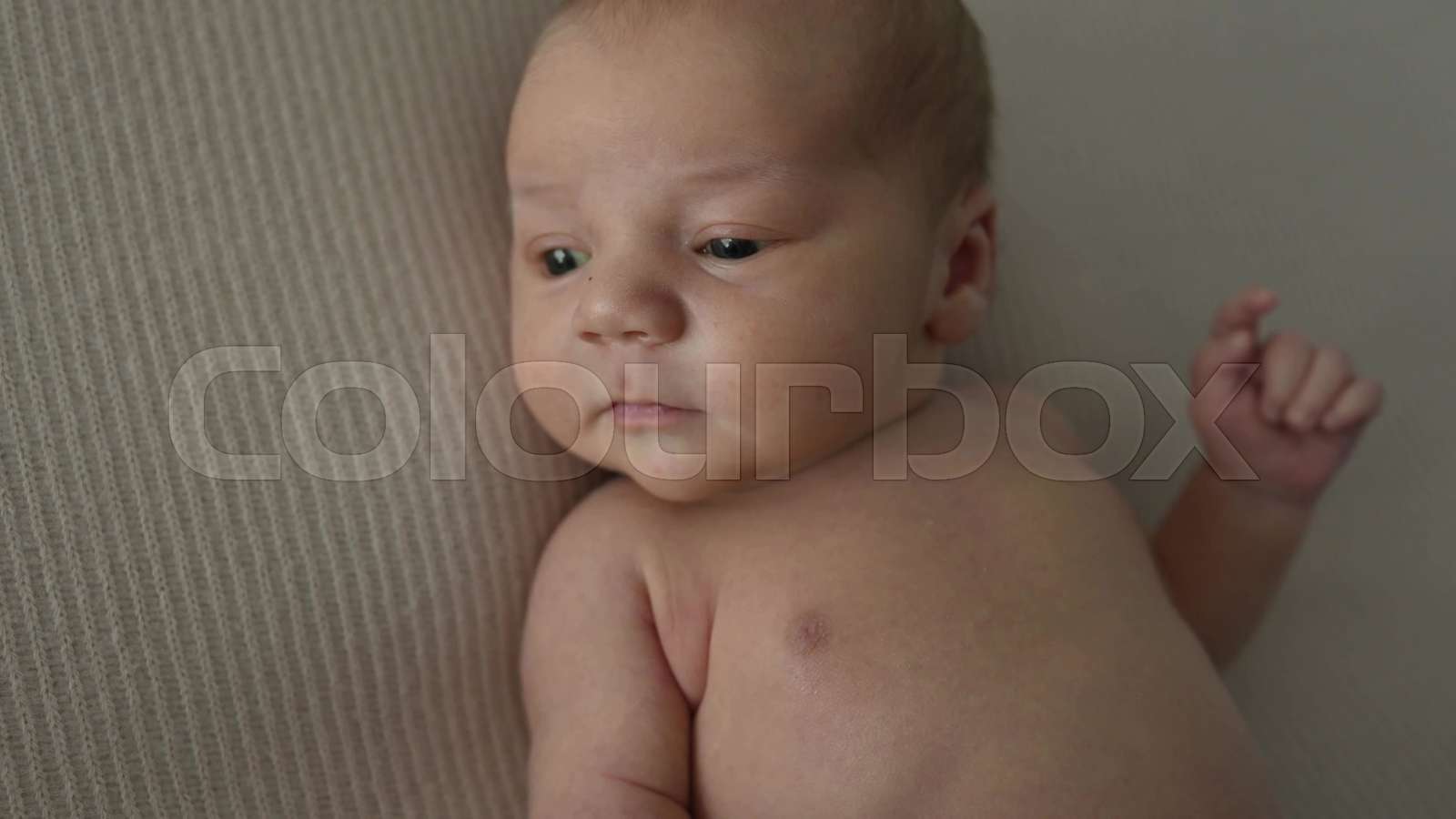 Newborn baby in bed Stock video Colourbox