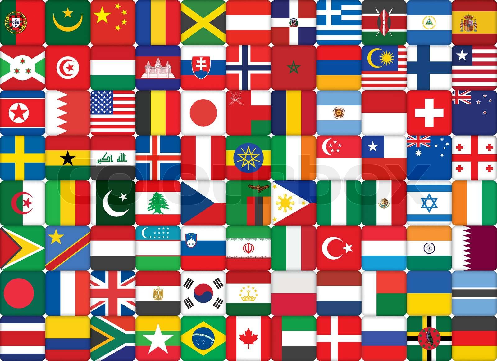 fahnen, welt, international | Stock-Vektor | Colourbox