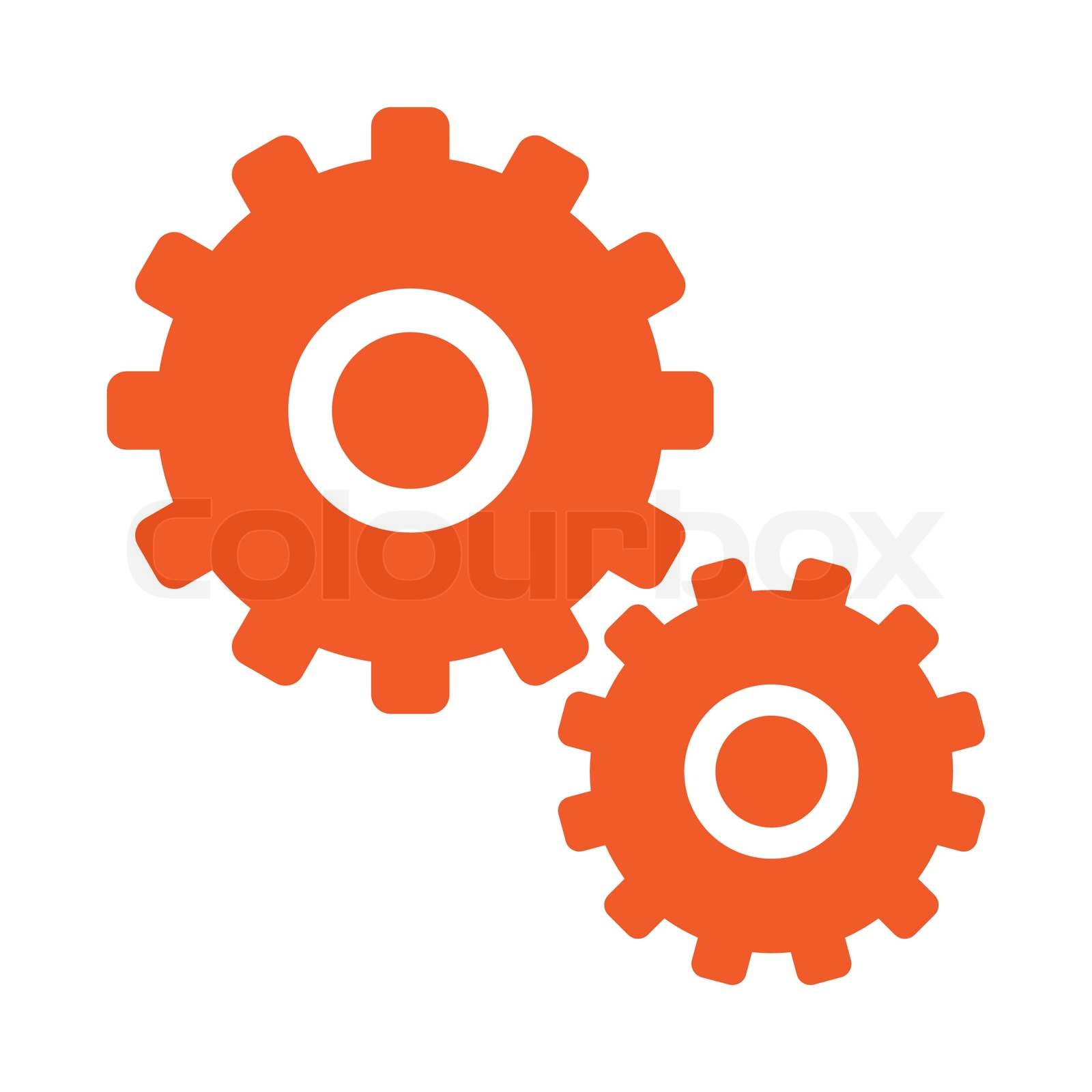 Icon gear orange Stock vector Colourbox