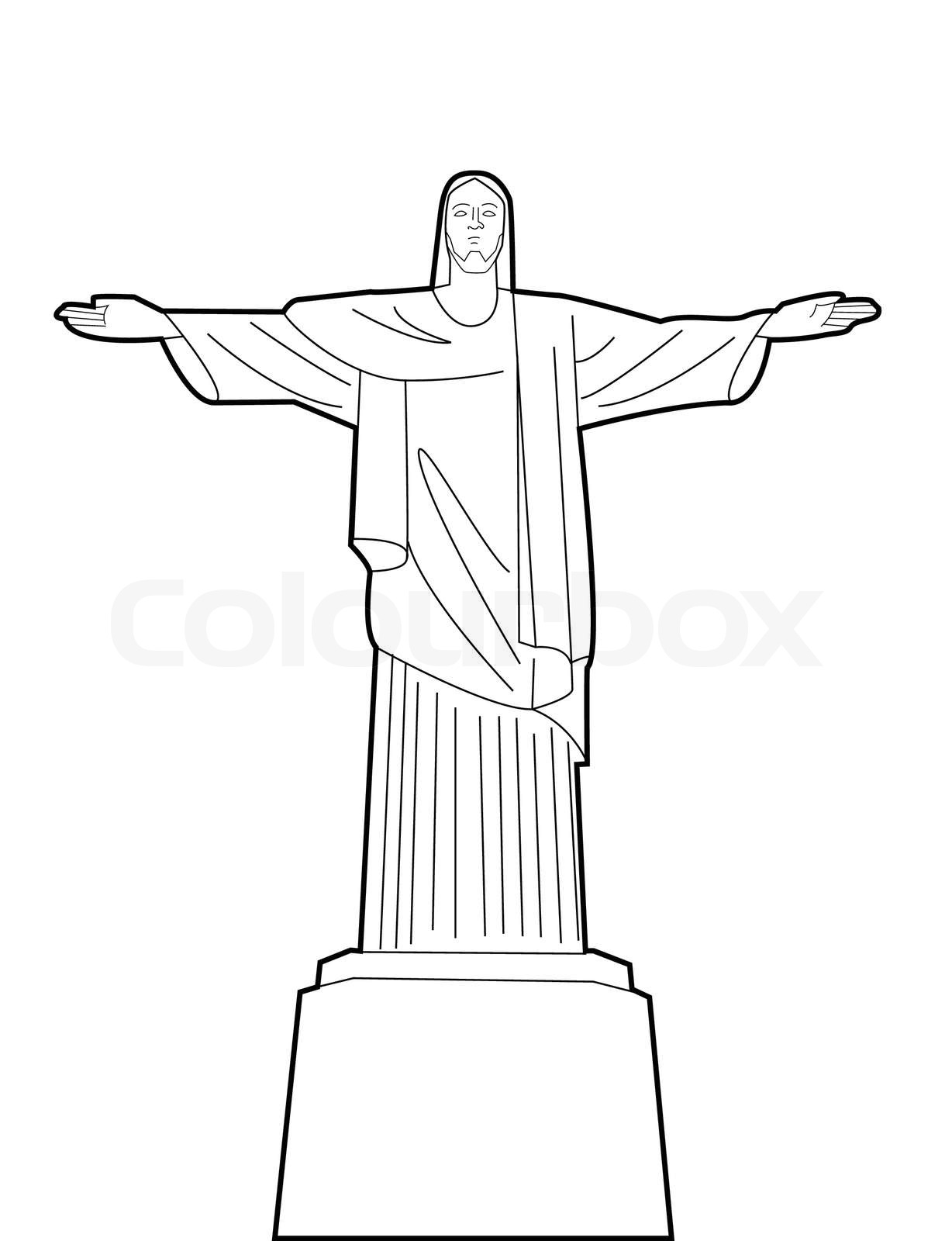 Christ the Reedemer statue Rio de Janeiro, Brazil Stock vector