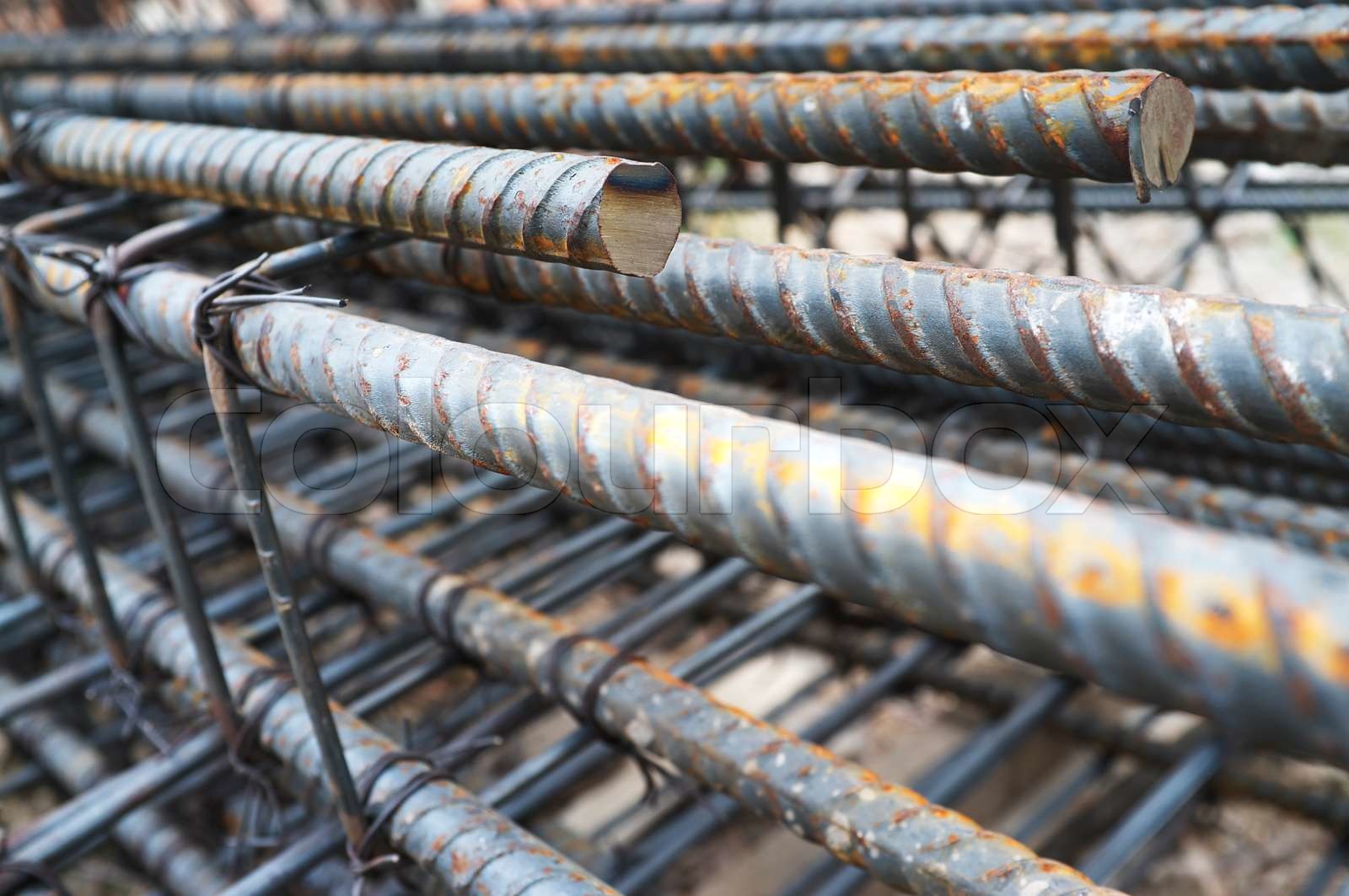 Stock rebar at constuction Stock image Colourbox