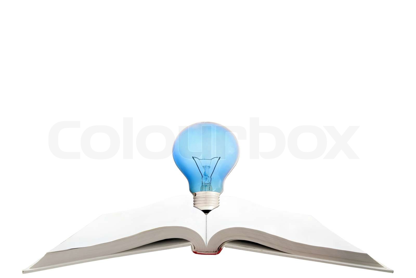 Blank Magic Book With Reading Light Bulb Stock Image Colourbox