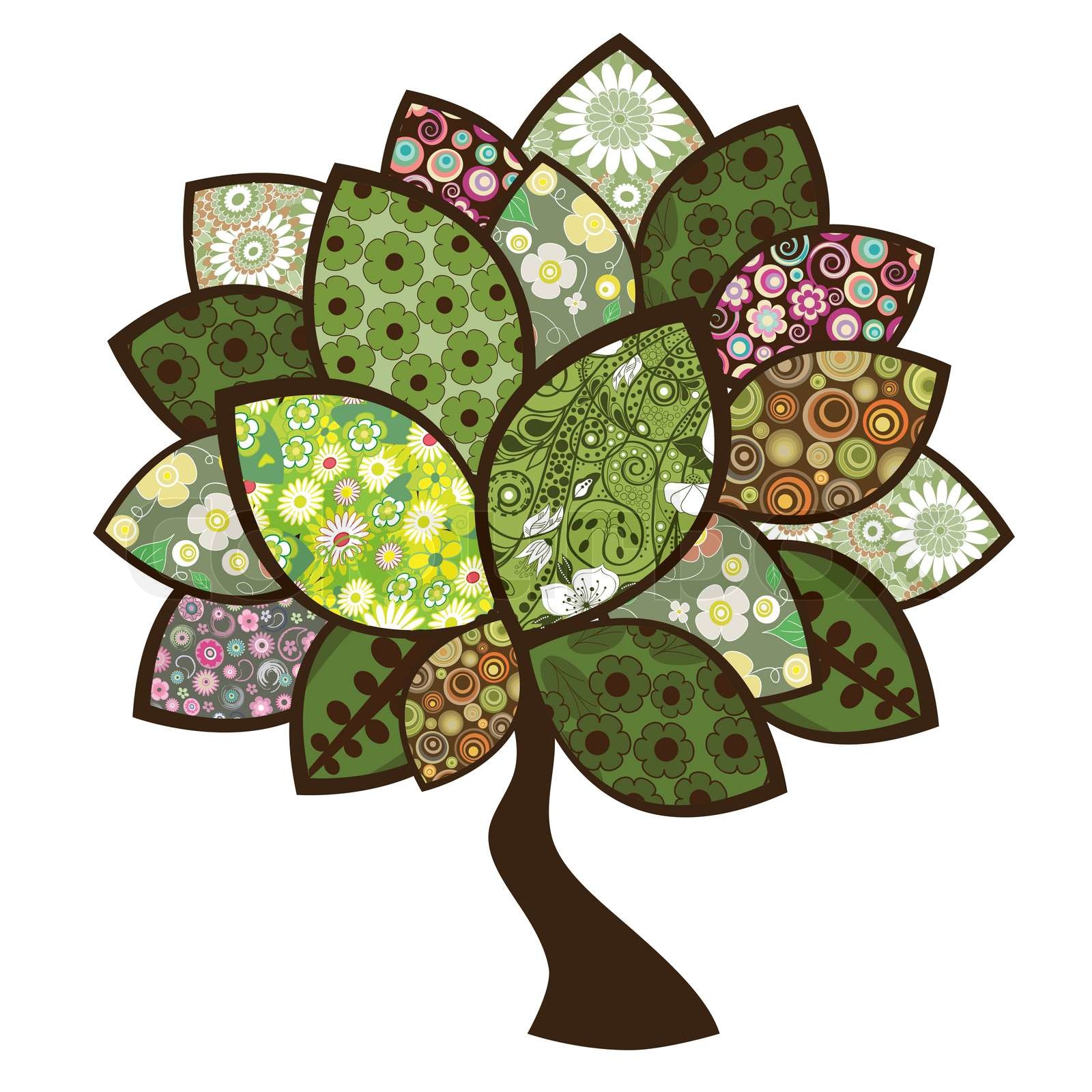 Stylized Vector Tree Stock Vector Colourbox