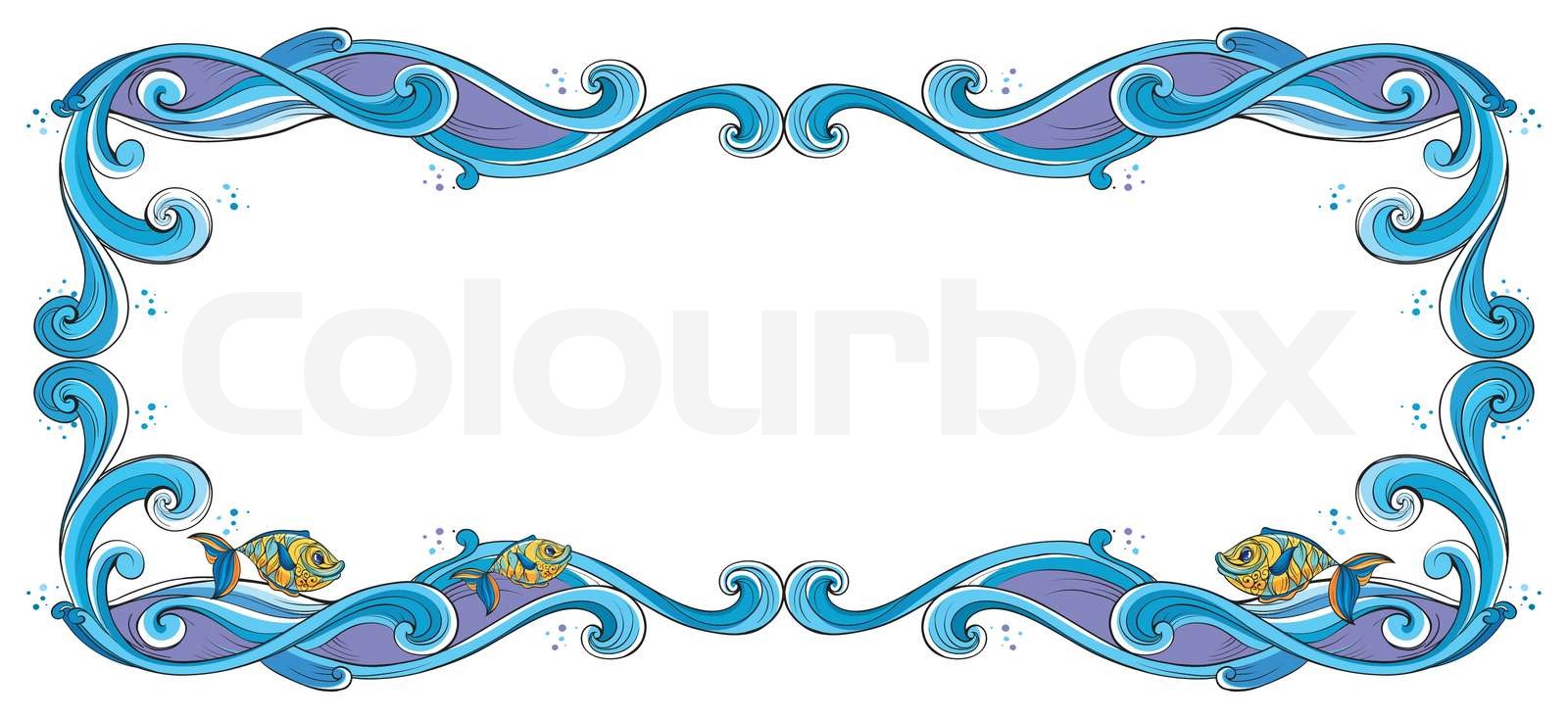 A border with fish Stock vector Colourbox