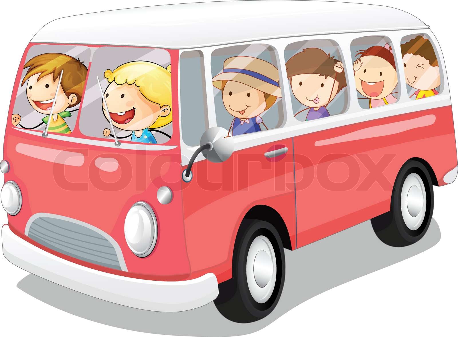kids in a bus | Stock vector | Colourbox