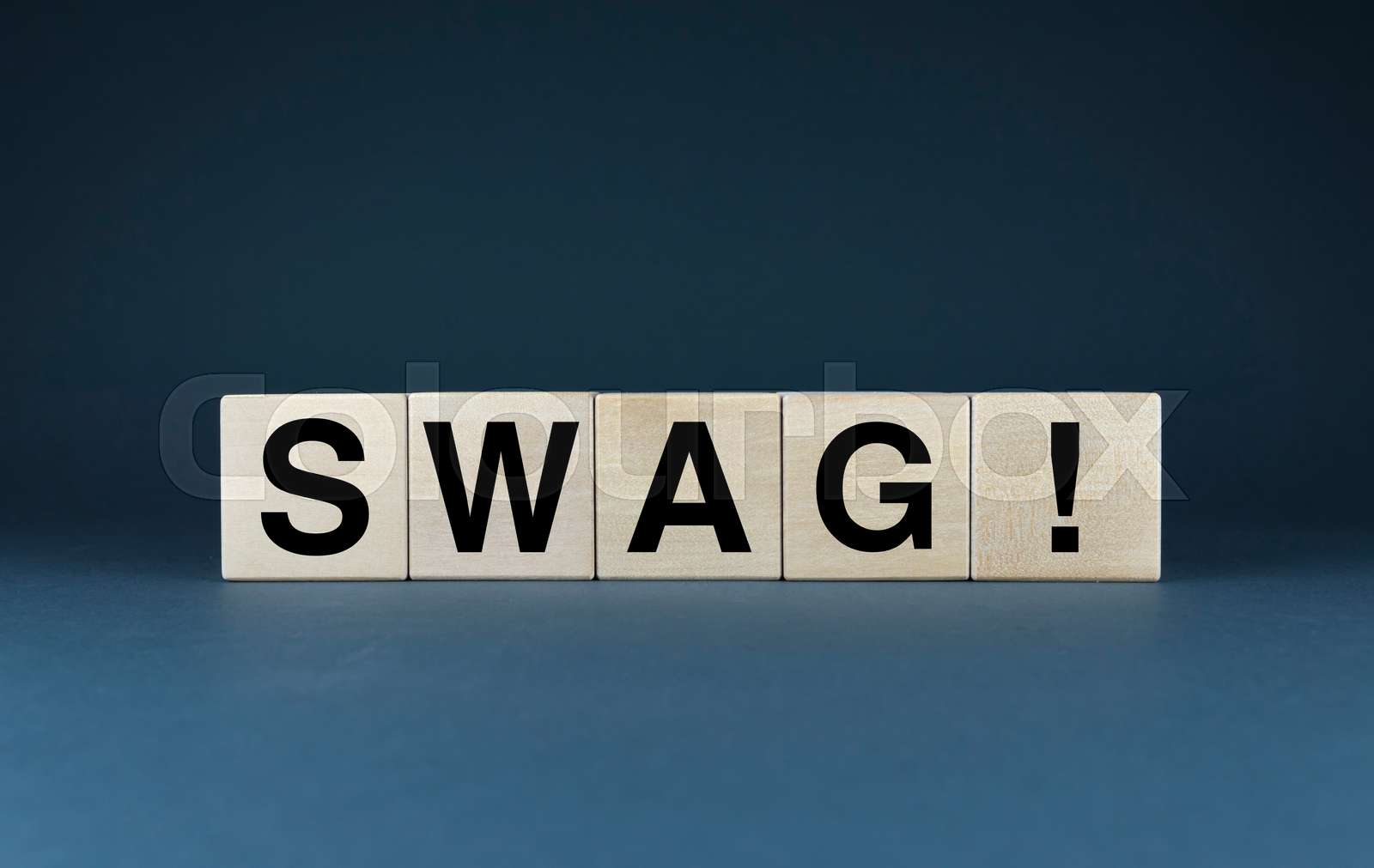 Swag. Cubes form the word Swag Stock image Colourbox