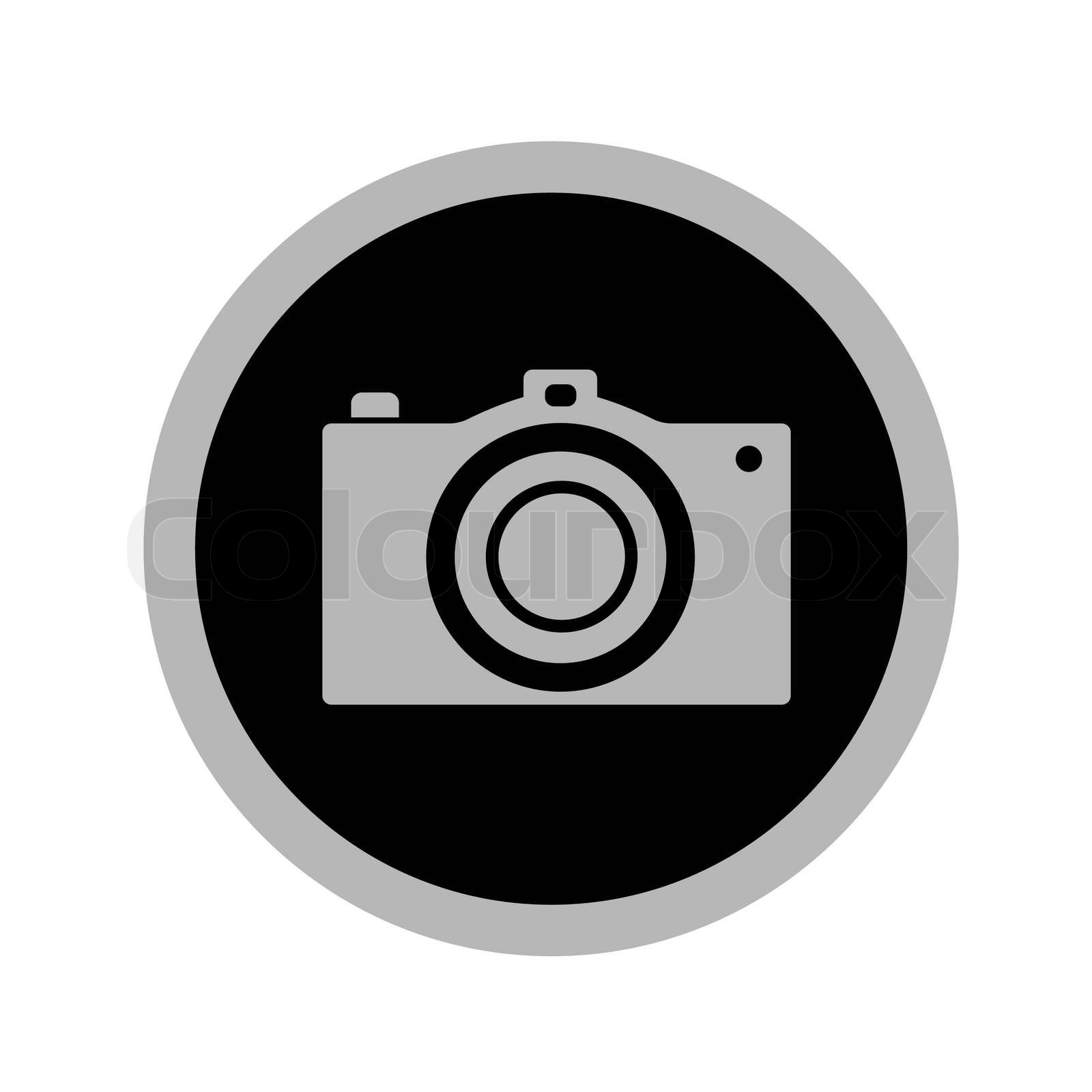Camera button in black Stock vector Colourbox