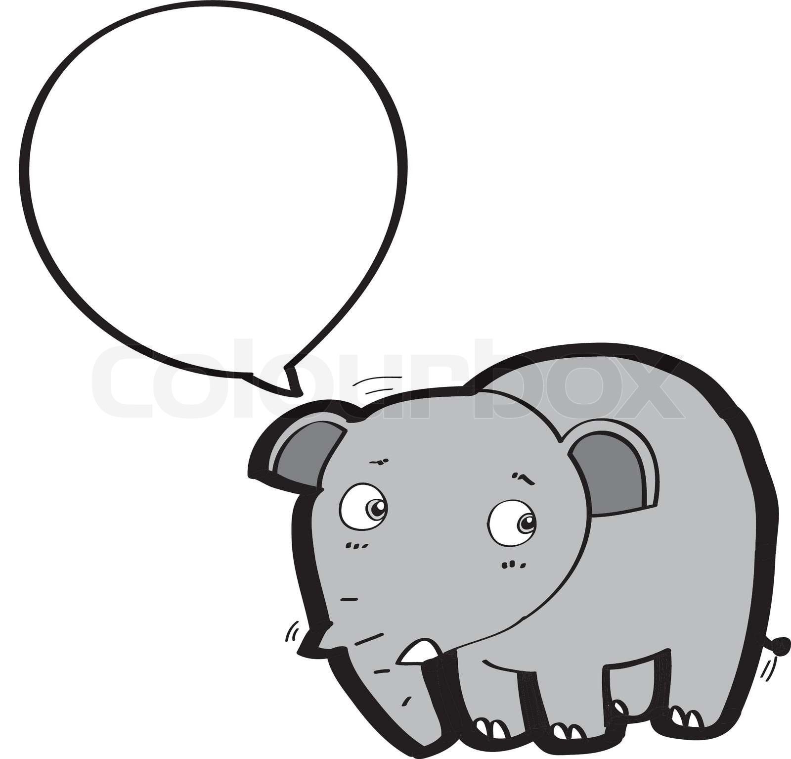 cartoon elephant with speech bubble Stock vector Colourbox