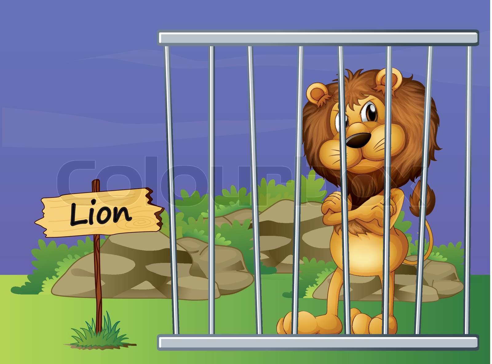 A scary lion | Stock vector | Colourbox